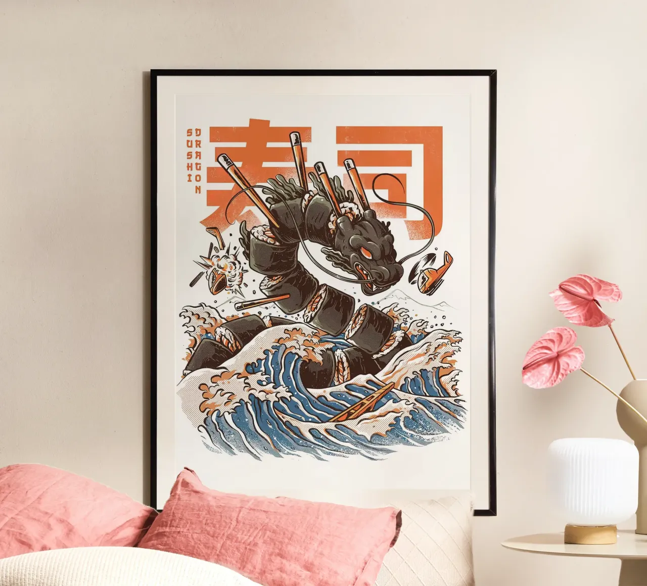 Great Sushi Dragon poster by MERRSHOP
