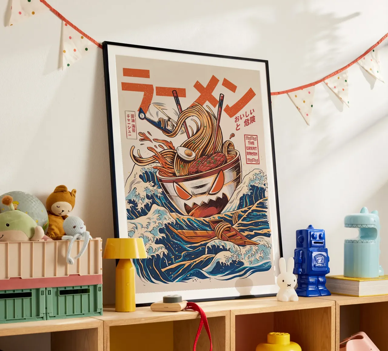 Il grande ramen di Kanagawa poster con telaio in plastica da MERRSHOP