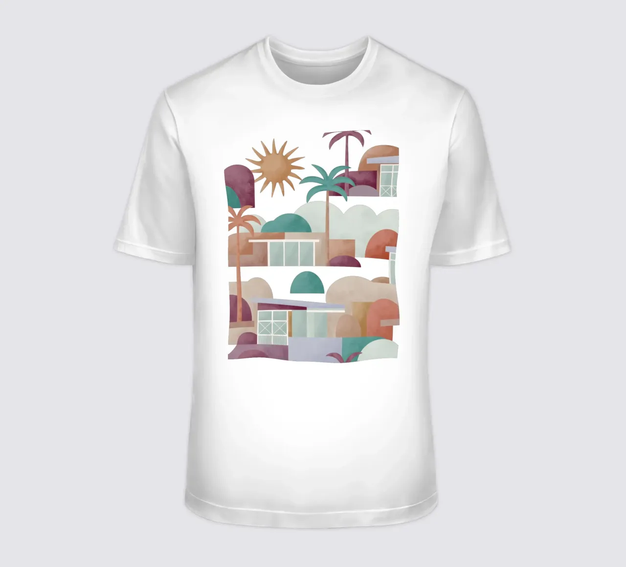 Palm Springs Dreaming Sundown t-shirt da designdn