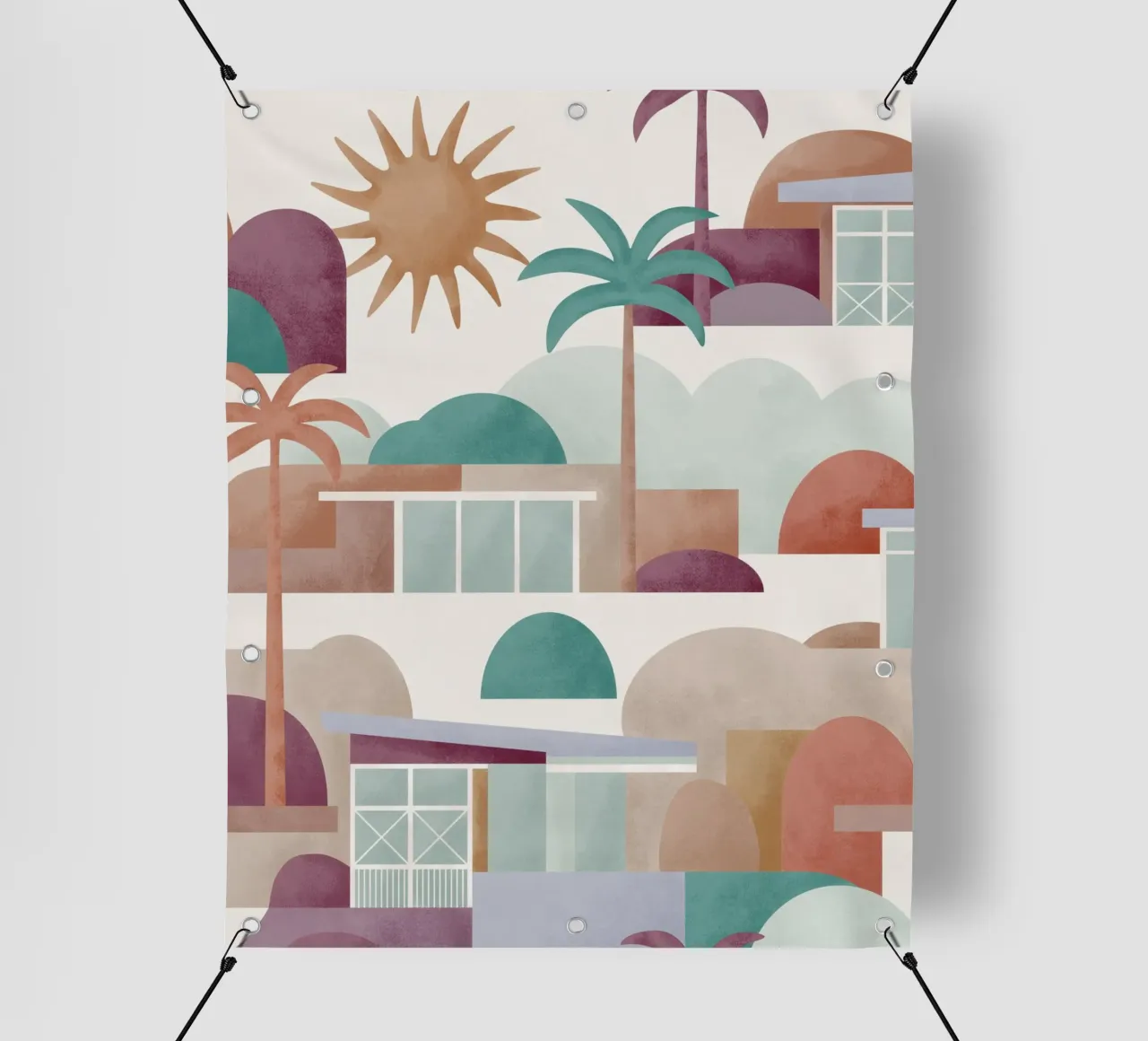 Palm Springs Dreaming Sundown telo in pvc da designdn
