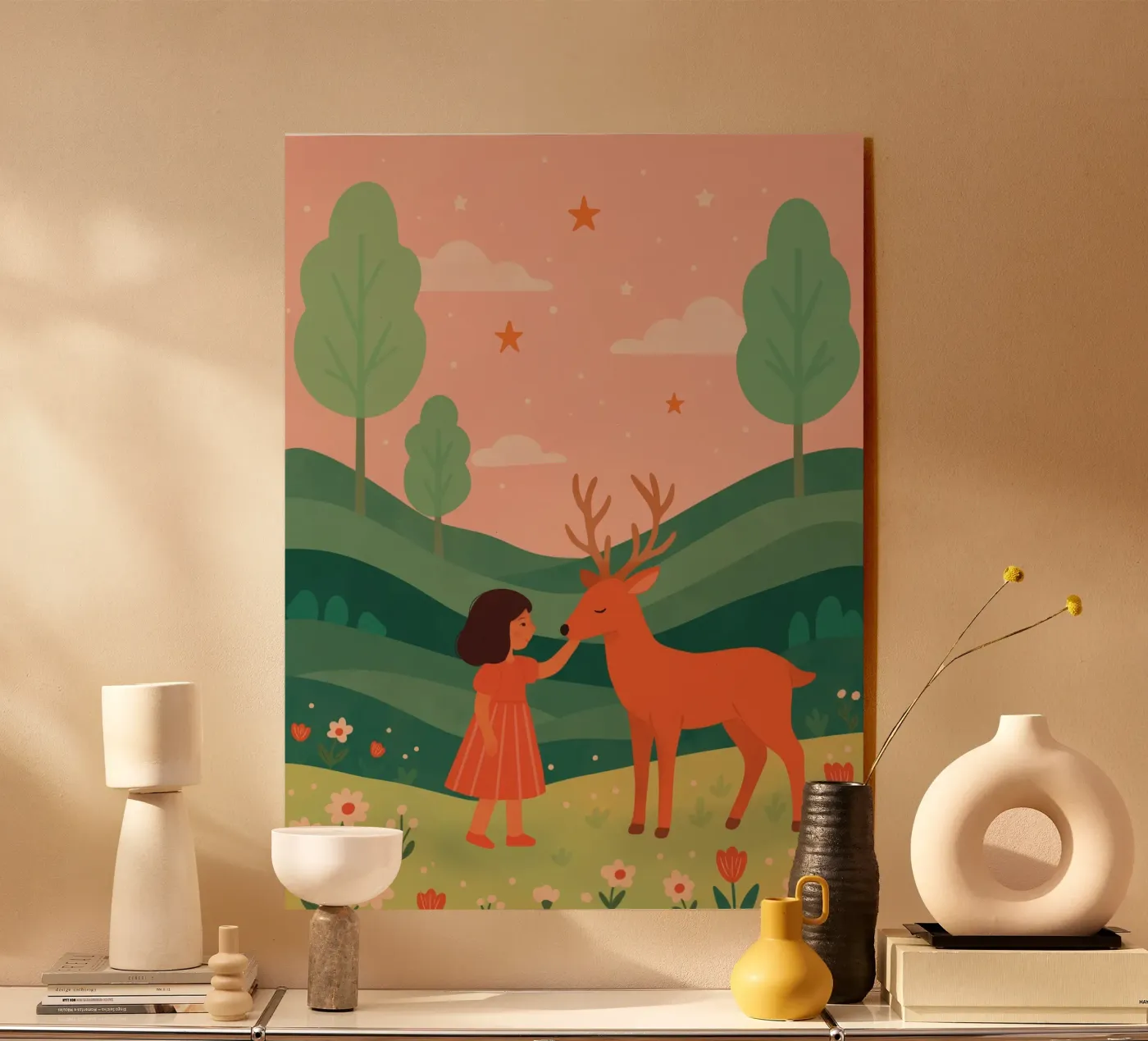 La bambina e il cervo plexiglass da kokoprint
