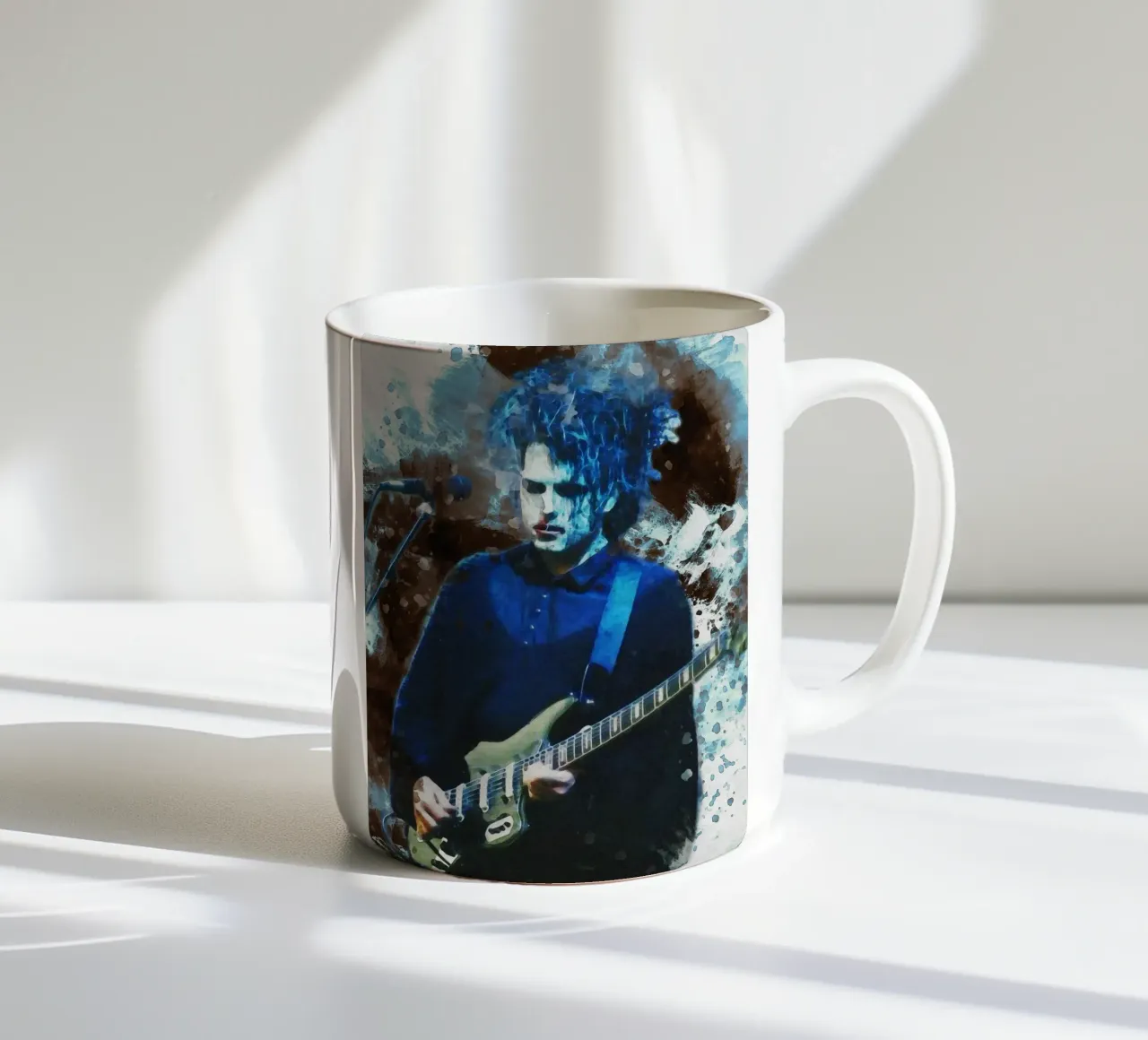Macchia di ritratto Robert Smith tazza in ceramica da Gunawan Rb