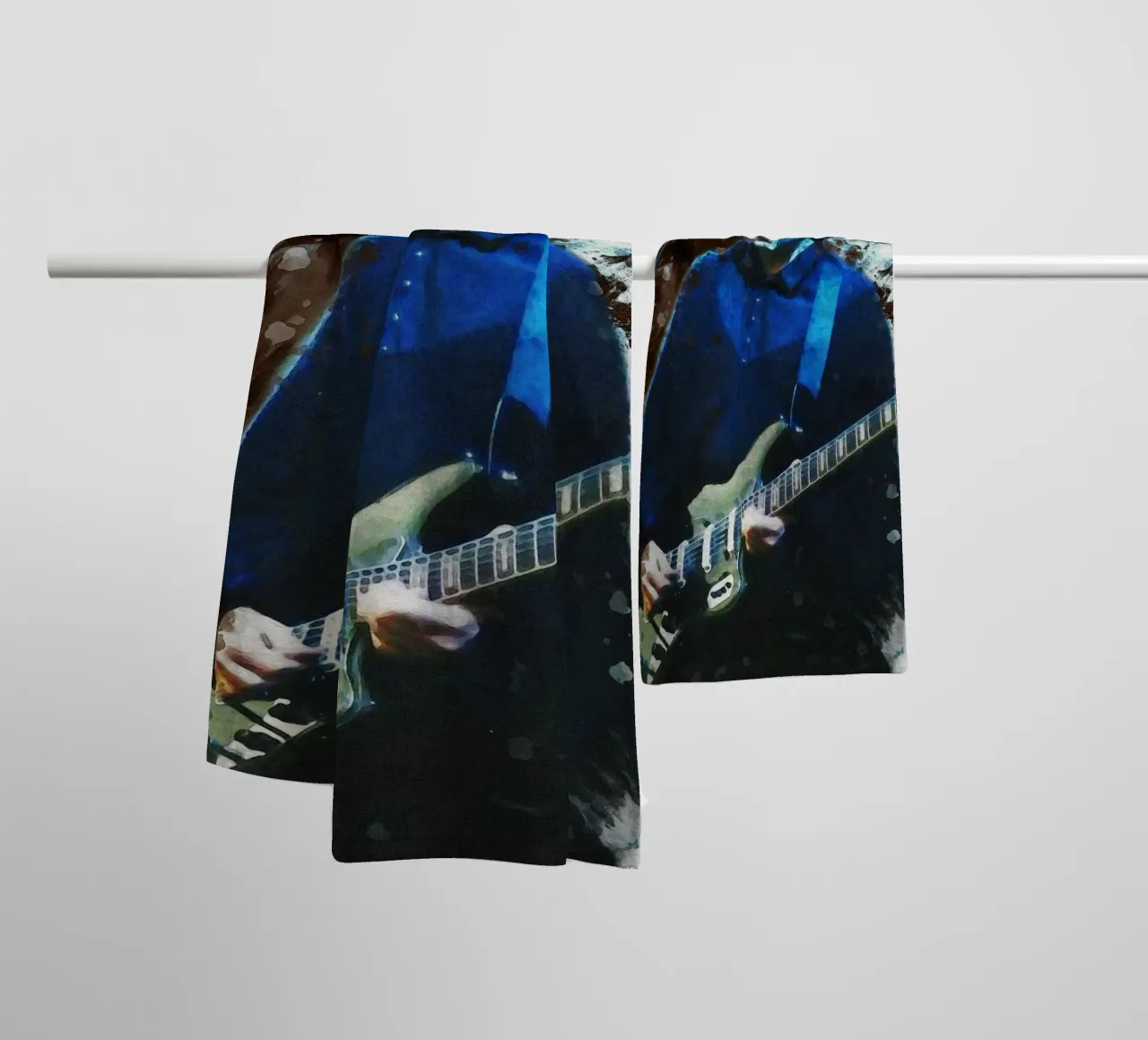 Smudge of Portrait Robert Smith towel by Gunawan Rb