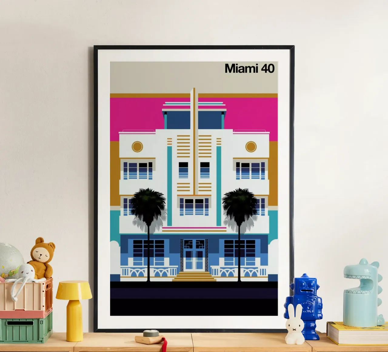 Miami 40 poster con telaio in alluminio da Bo Lundberg
