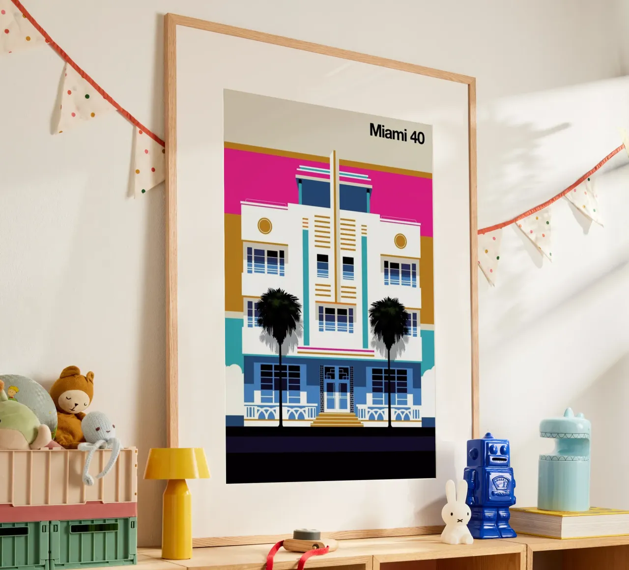 Miami 40 poster con telaio in alluminio da Bo Lundberg