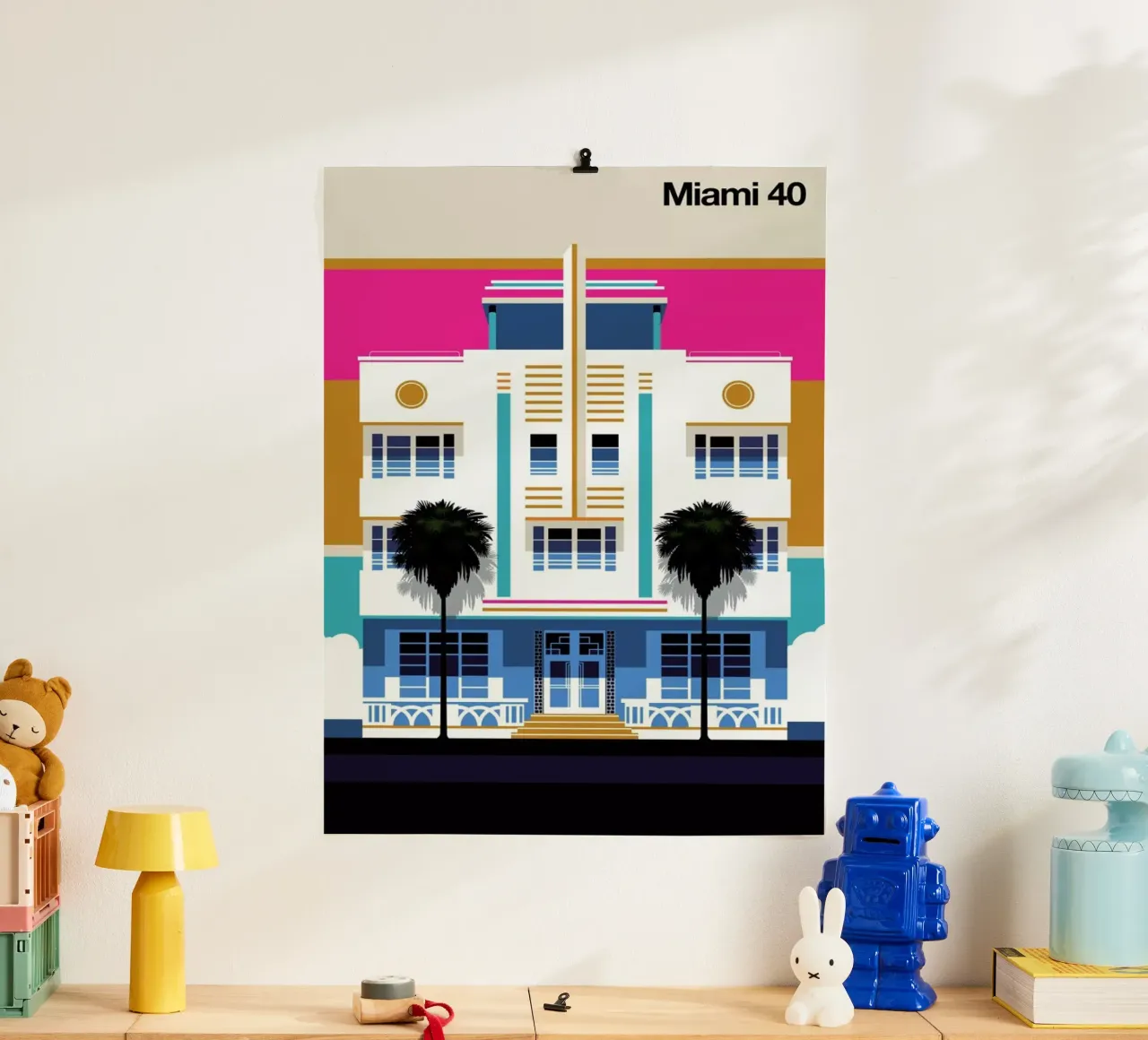 Miami 40 poster con telaio in alluminio da Bo Lundberg