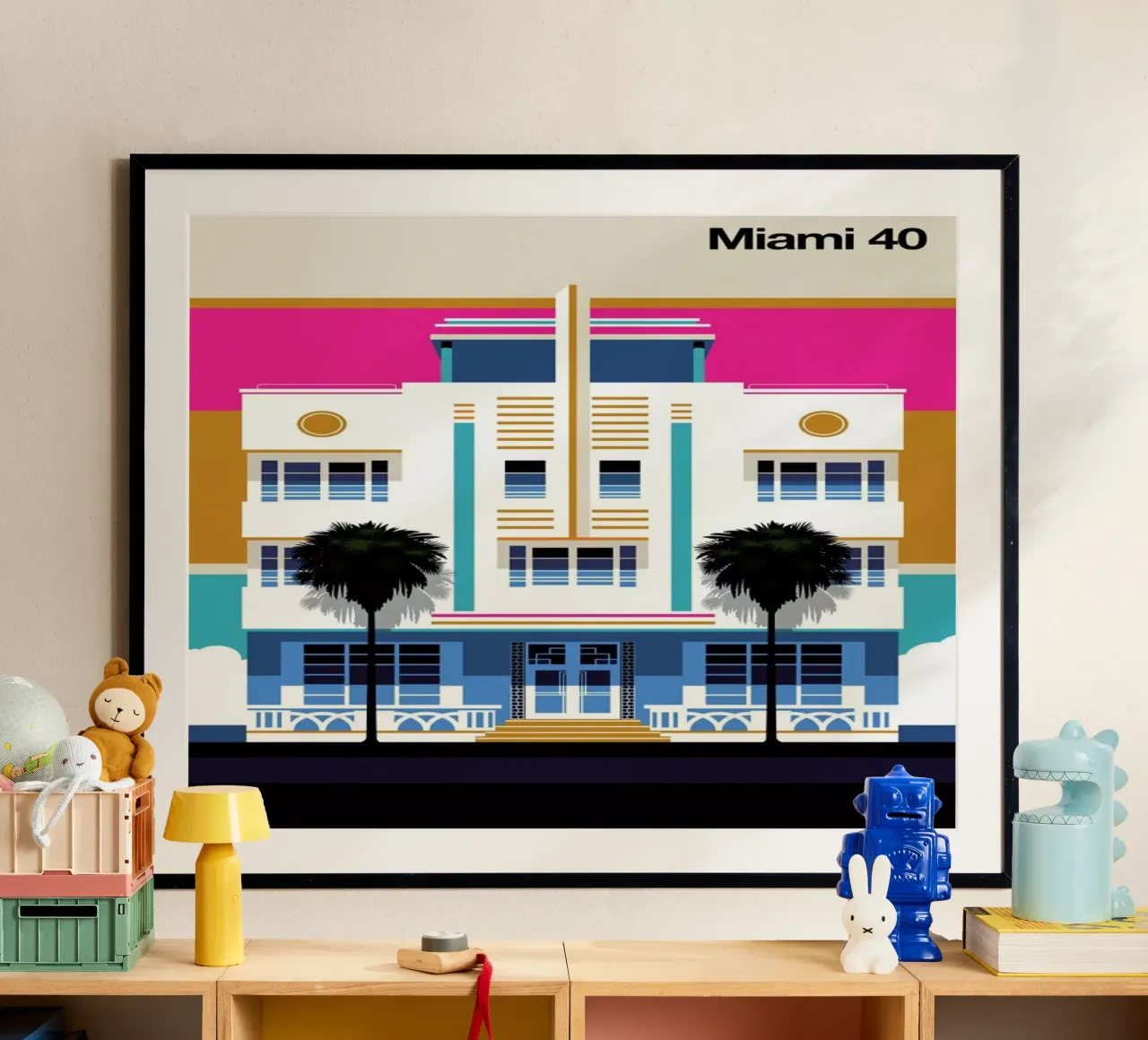 Miami 40 poster con telaio in alluminio da Bo Lundberg