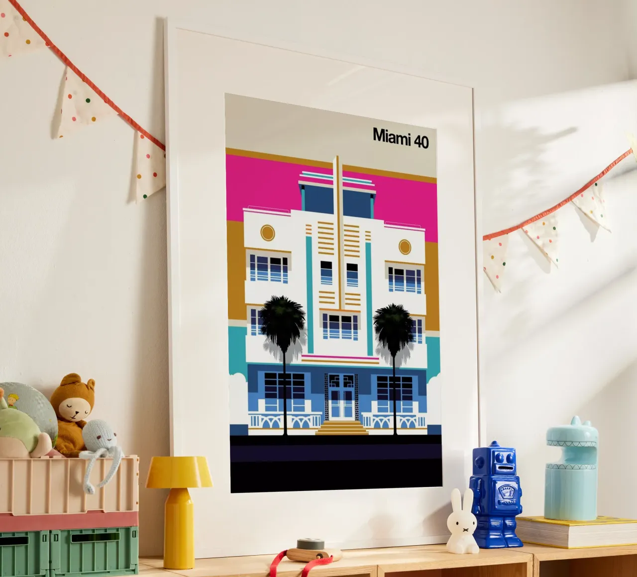 Miami 40 poster con telaio in alluminio da Bo Lundberg