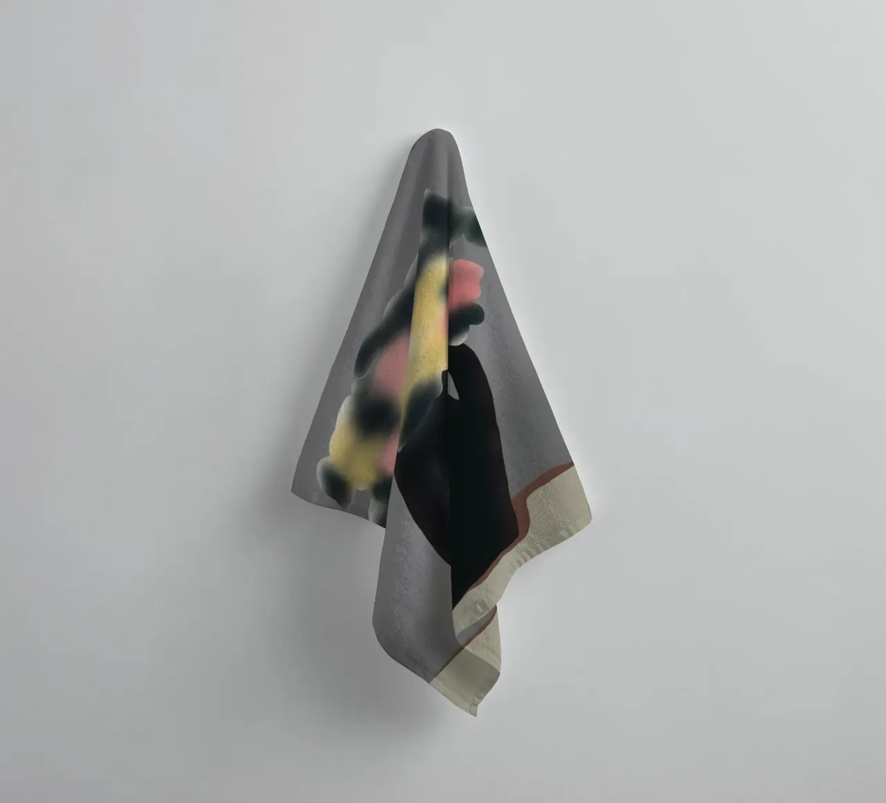 Ebony vase with blurred floral towel by Little Dean