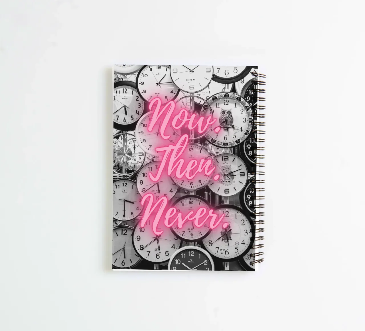 NOW. THEN. NEVER spiral notebook by Einfach Uebel