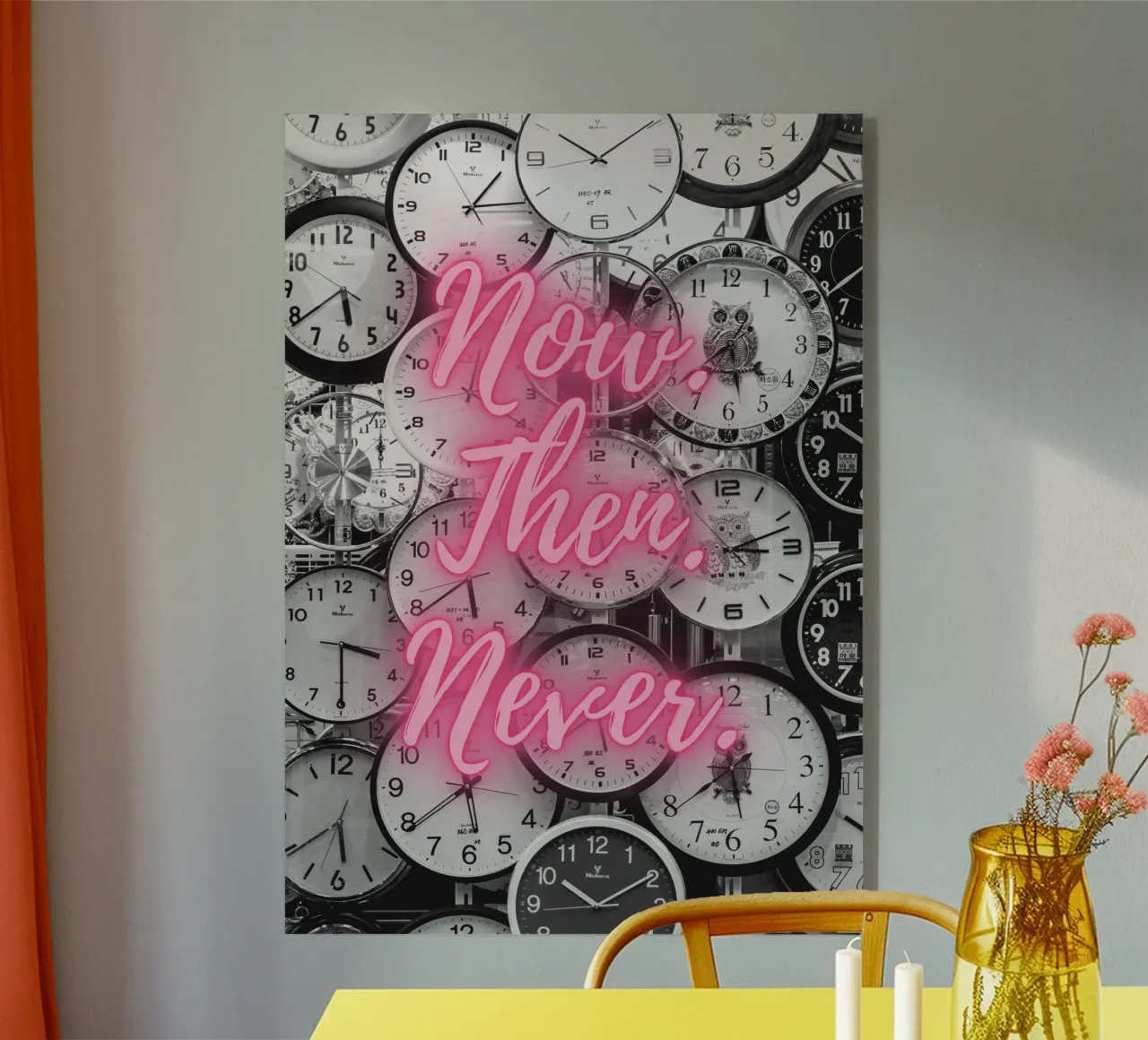 NOW. THEN. NEVER plexiglass da Einfach Uebel