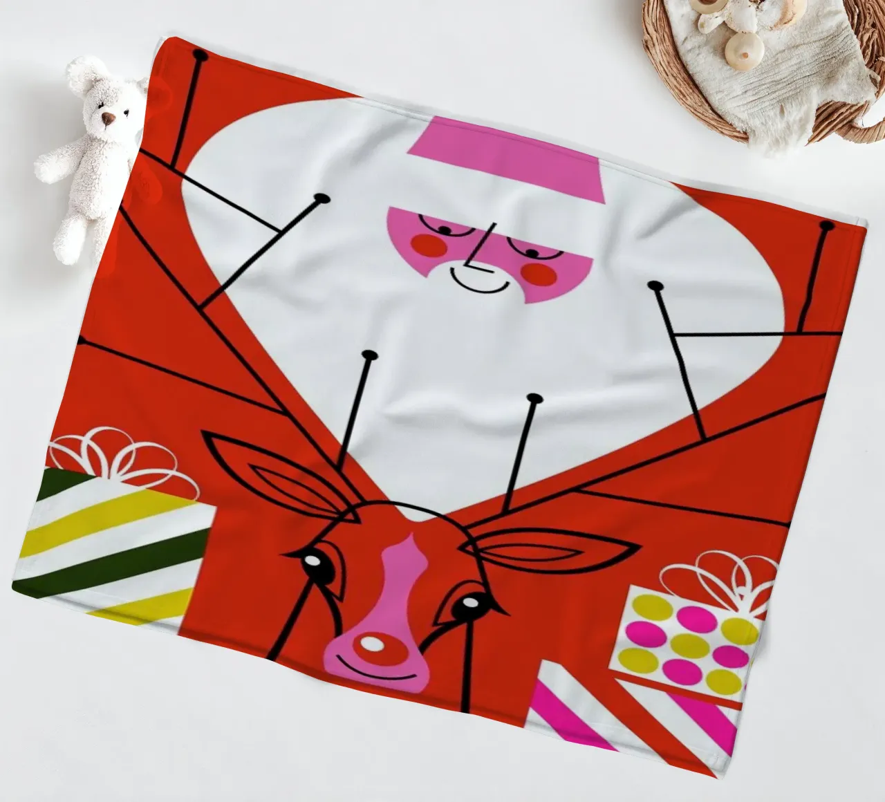 Rudy e Babbo Natale.10 coperta in pile da Bo Lundberg