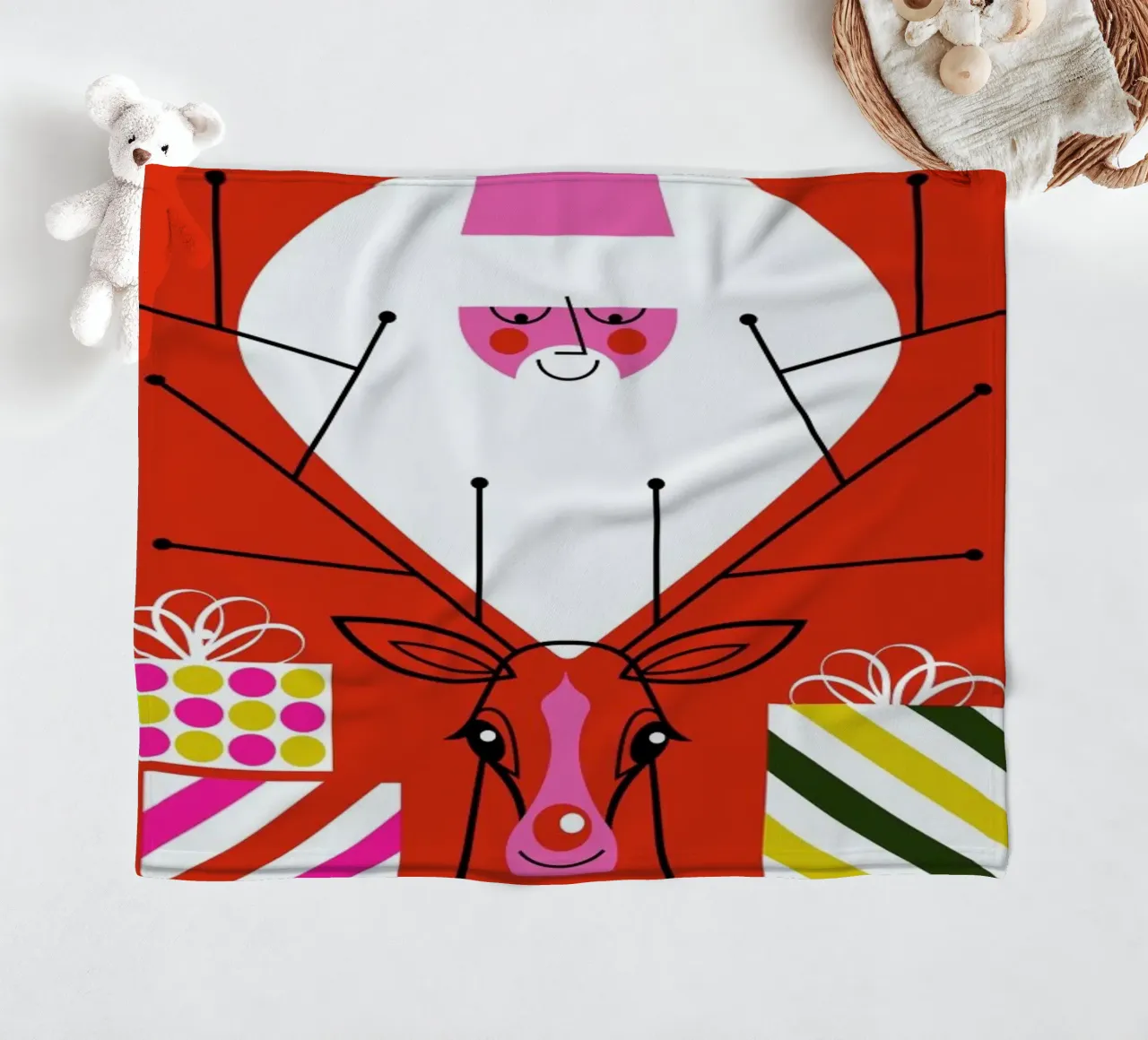 Rudy e Babbo Natale.10 coperta in pile da Bo Lundberg