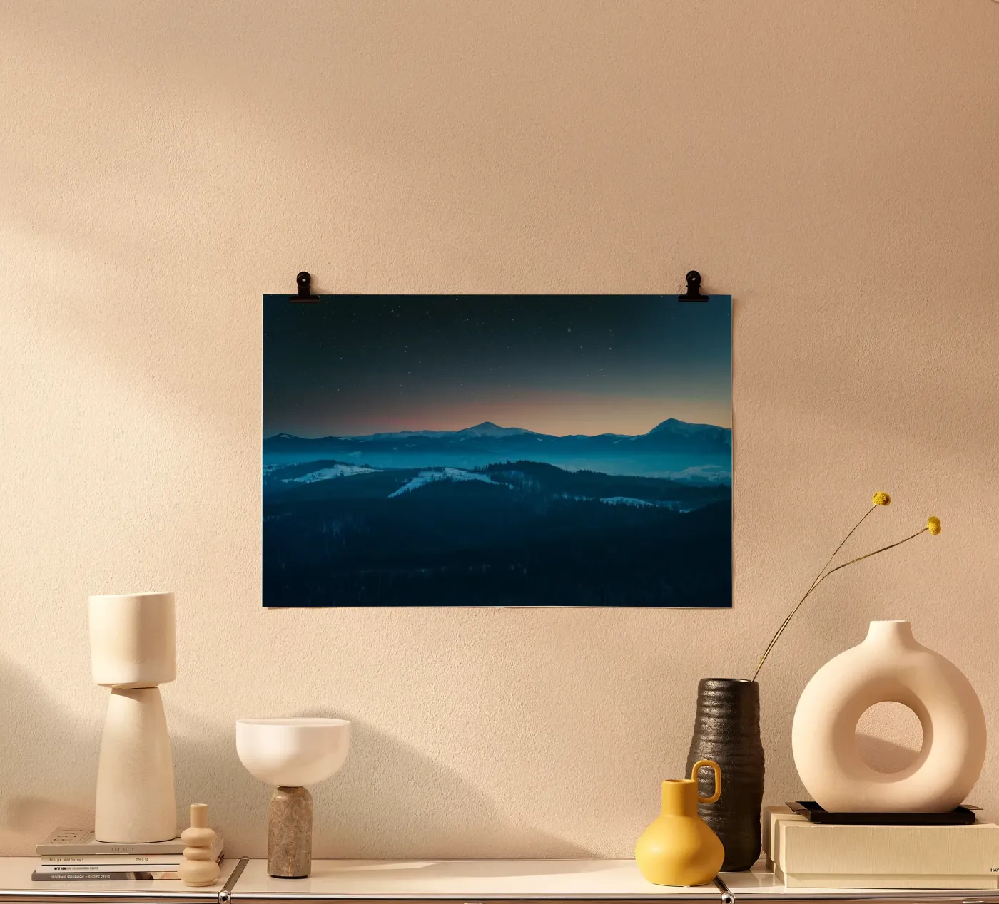 montagna notte poster da Bleu