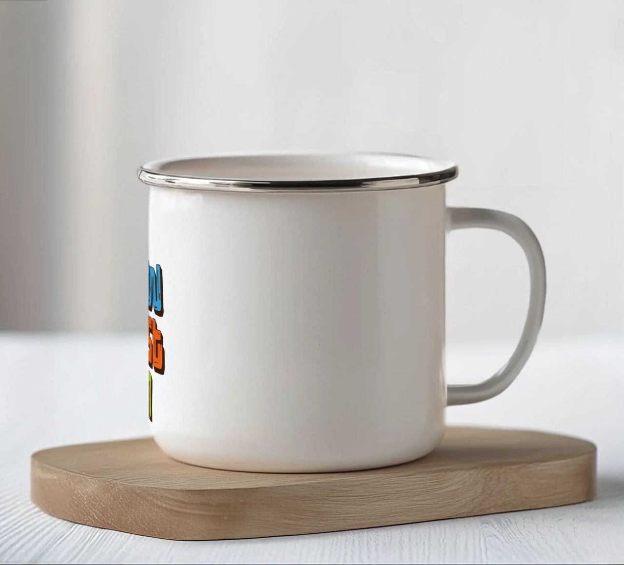 Lo spettacolo deve continuare tazza in smalto da Gunawan Rb
