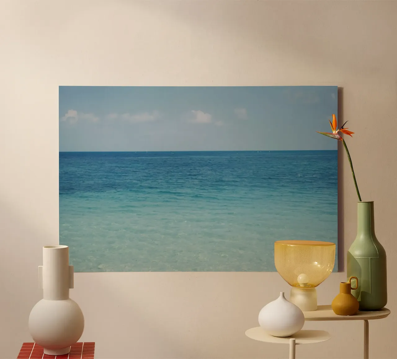 orizzonte oceanico tela con Cornice a cassetta da Bleu