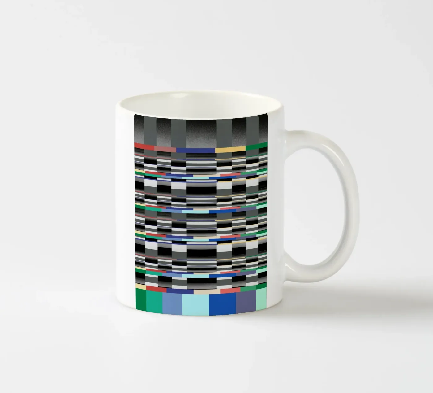 Glitches pattern 11 ceramic mug by Little Dean