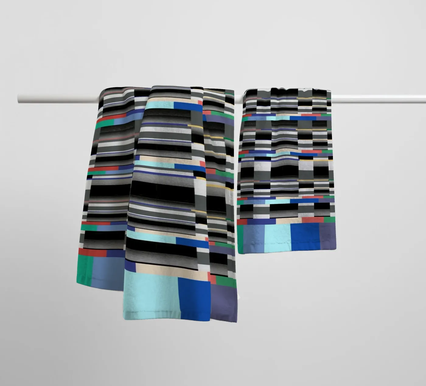 Glitches pattern 11 towel by Little Dean