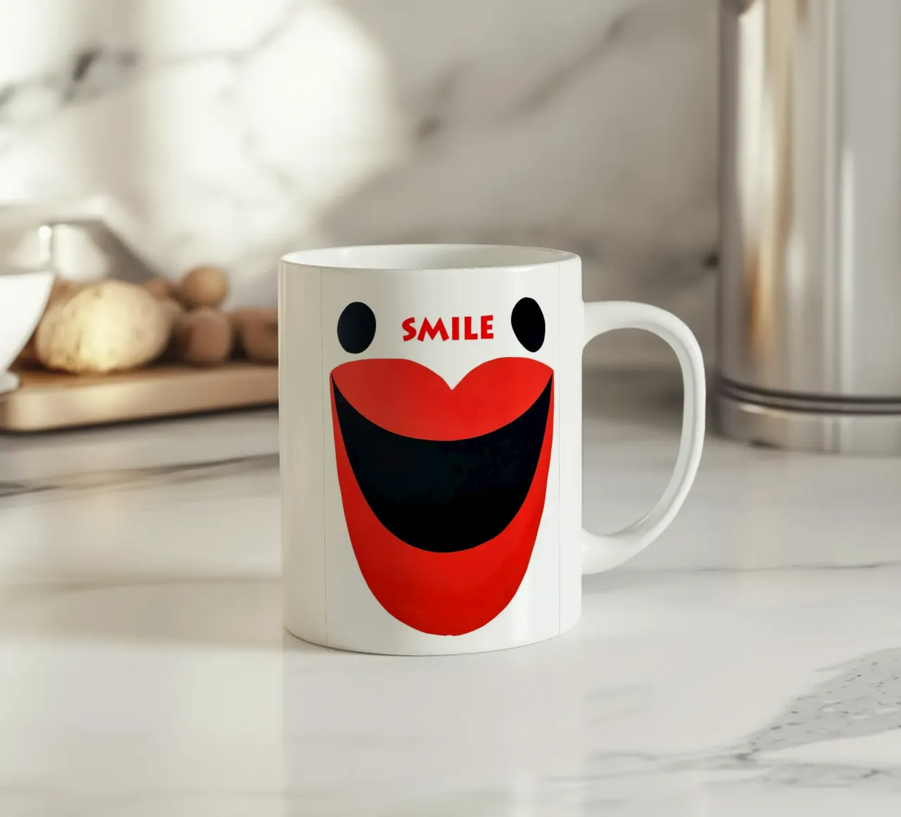 Sorriso | Volto sorridente astratto tazza in ceramica da Autofocus