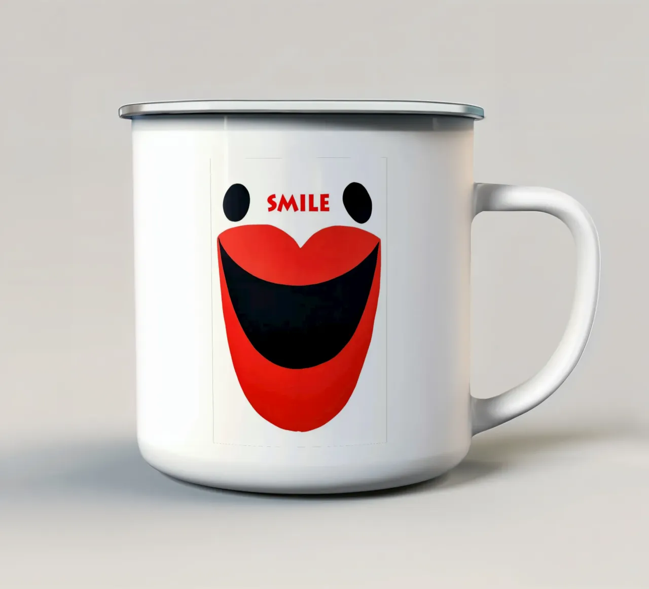 Sorriso | Volto sorridente astratto tazza in smalto da Autofocus