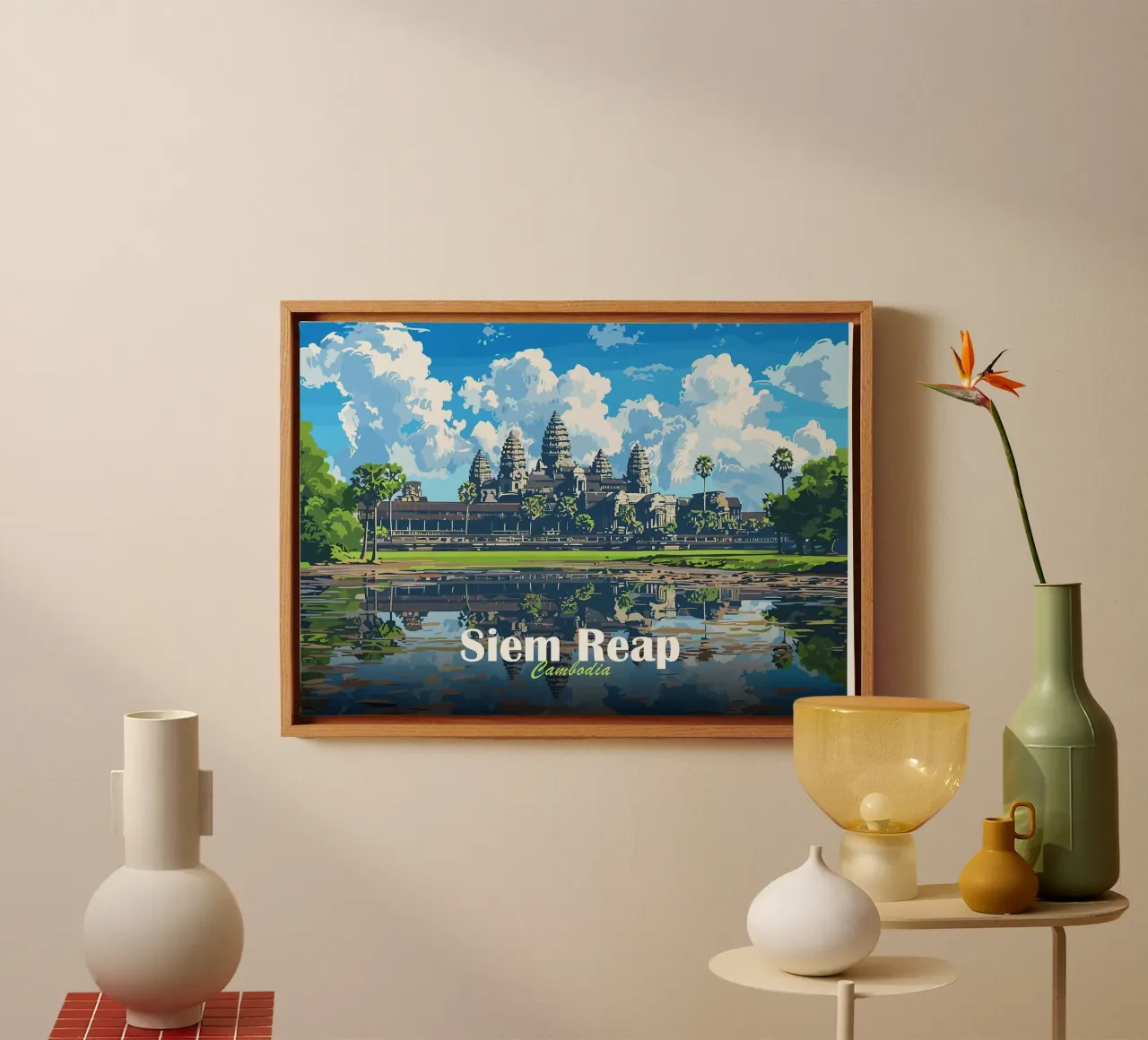 Siem Reap canvas met Baklijst van Kevin Walters