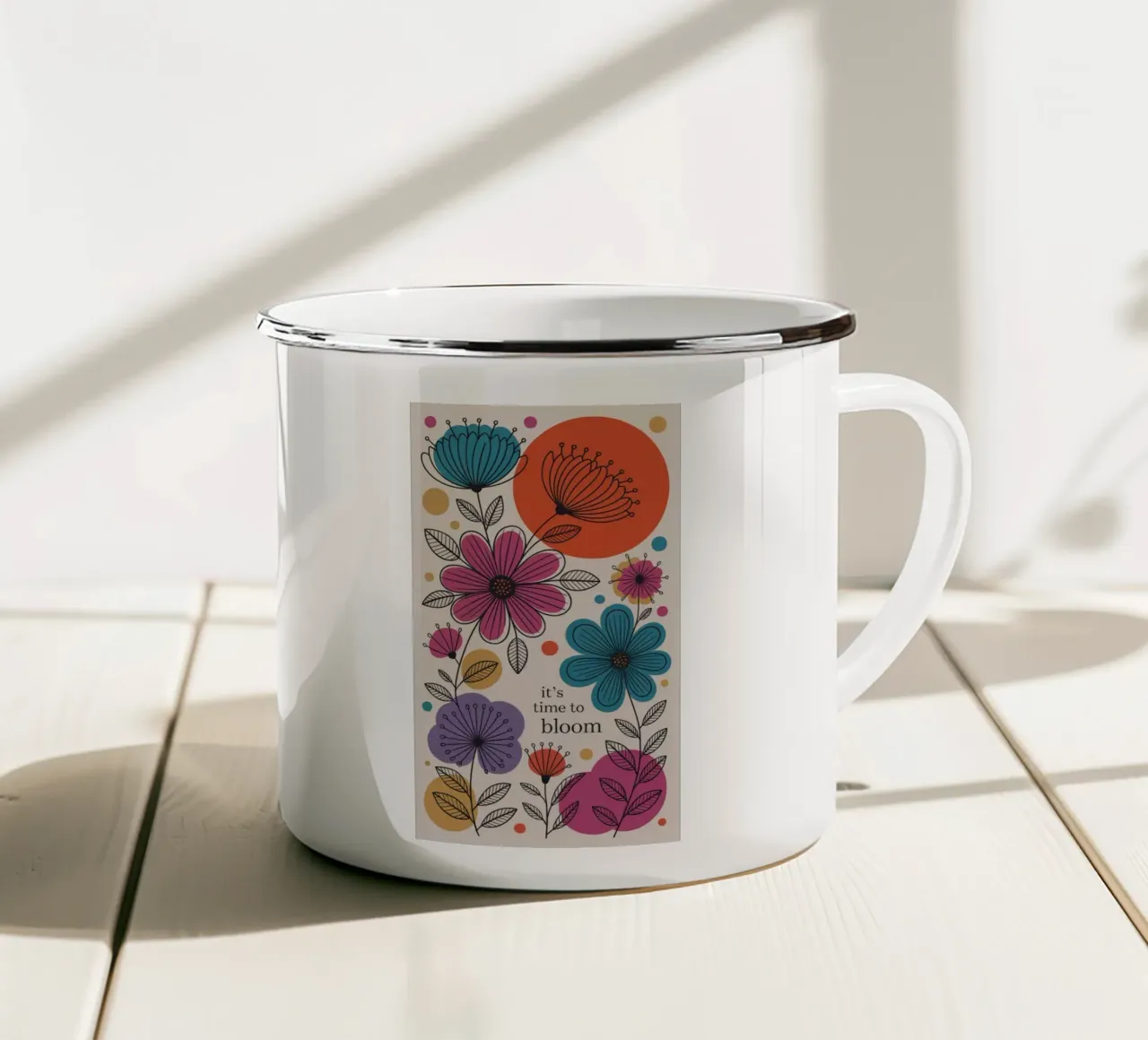 TIME TO BLOOM taza de esmalte de 20 Farben