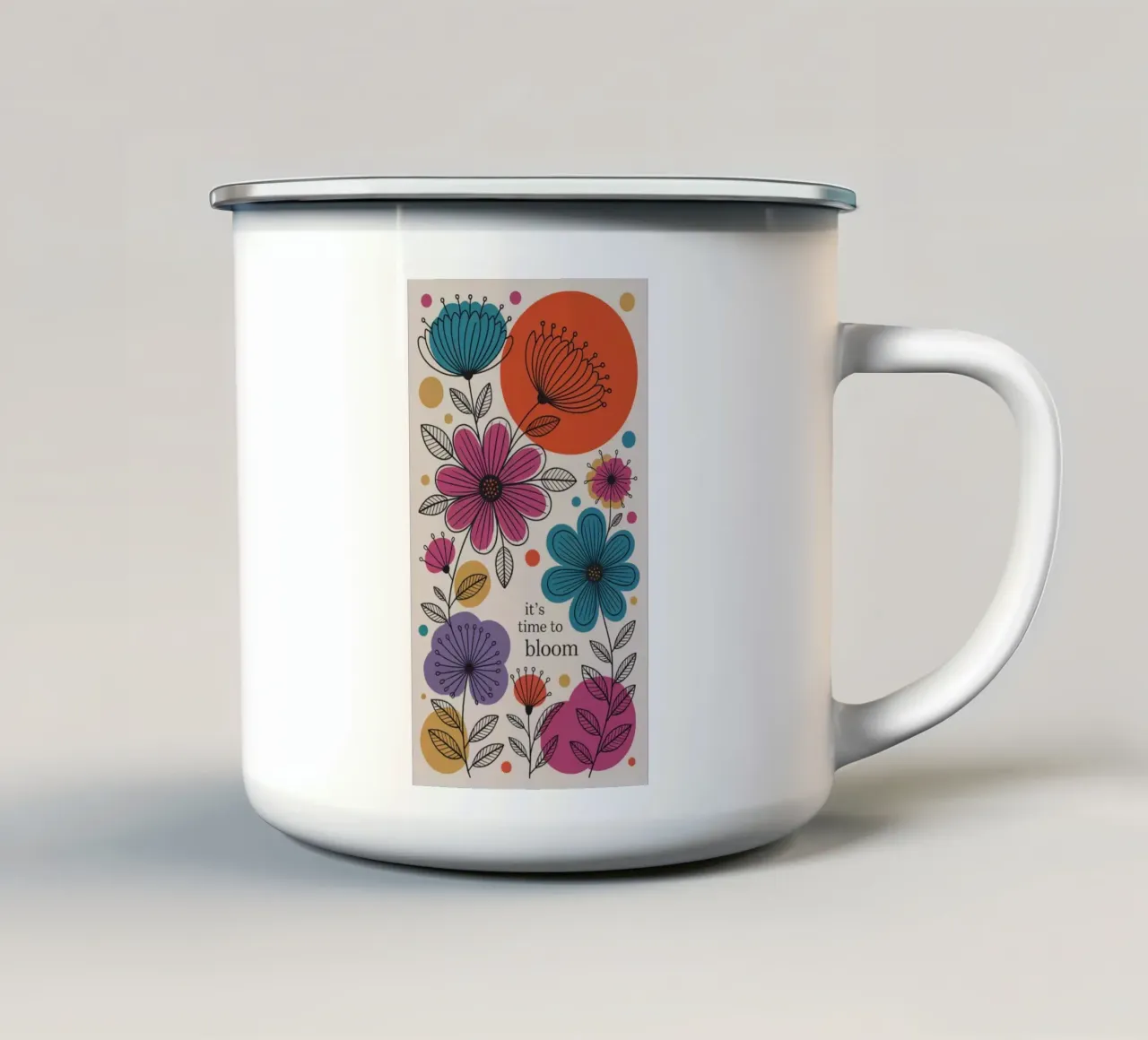 TIME TO BLOOM taza de esmalte de 20 Farben
