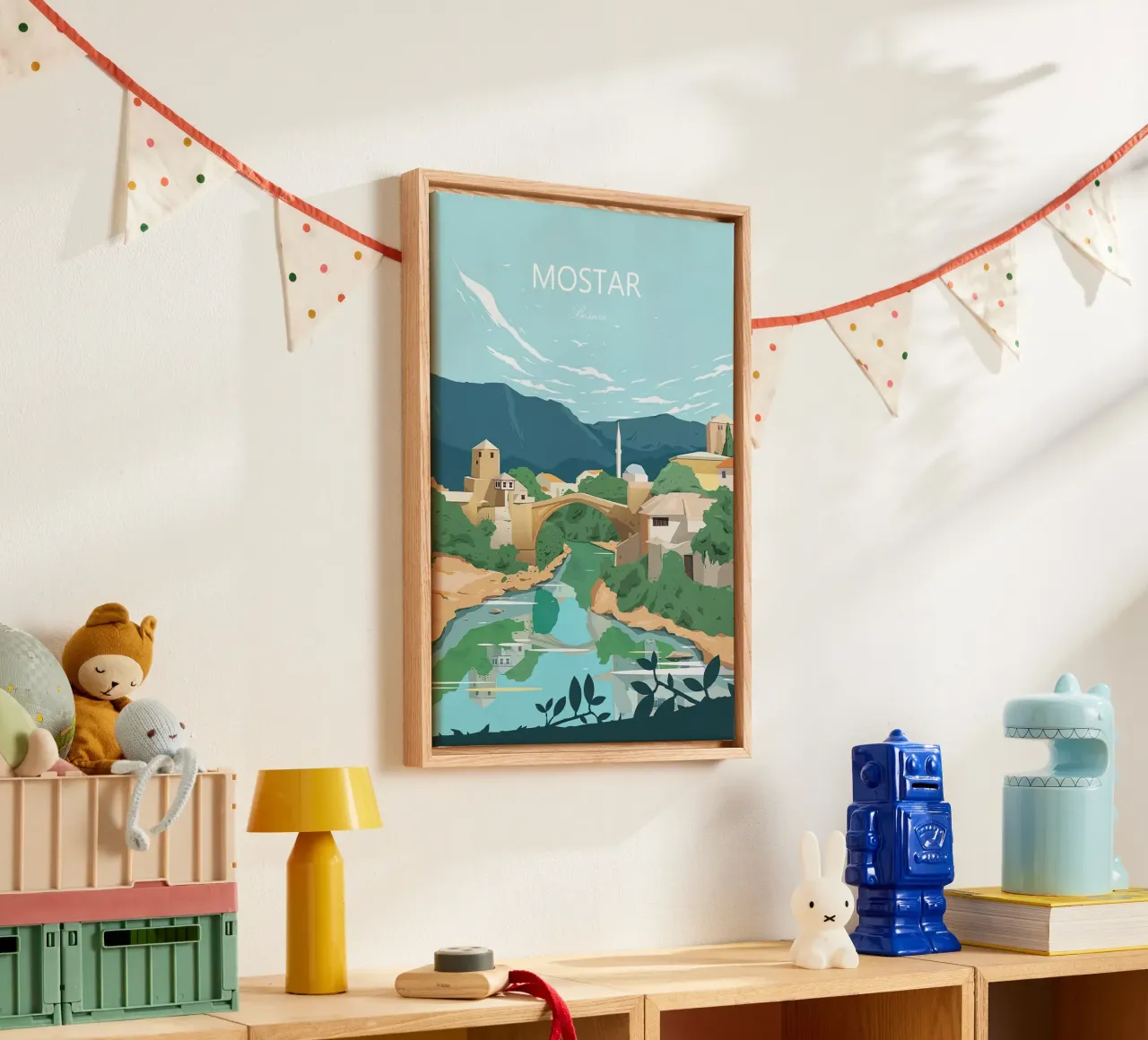 Bosnië, Mostar Kunst canvas met Baklijst van Liliestudio