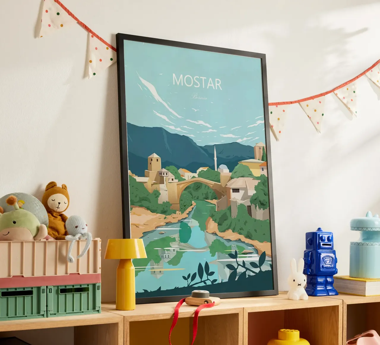 Bosnien, Mostar Kunst Poster von Liliestudio