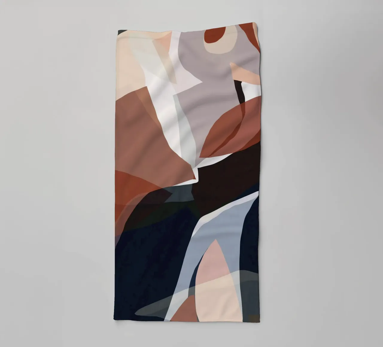Abstract shapes overlay in harmony towel by Little Dean