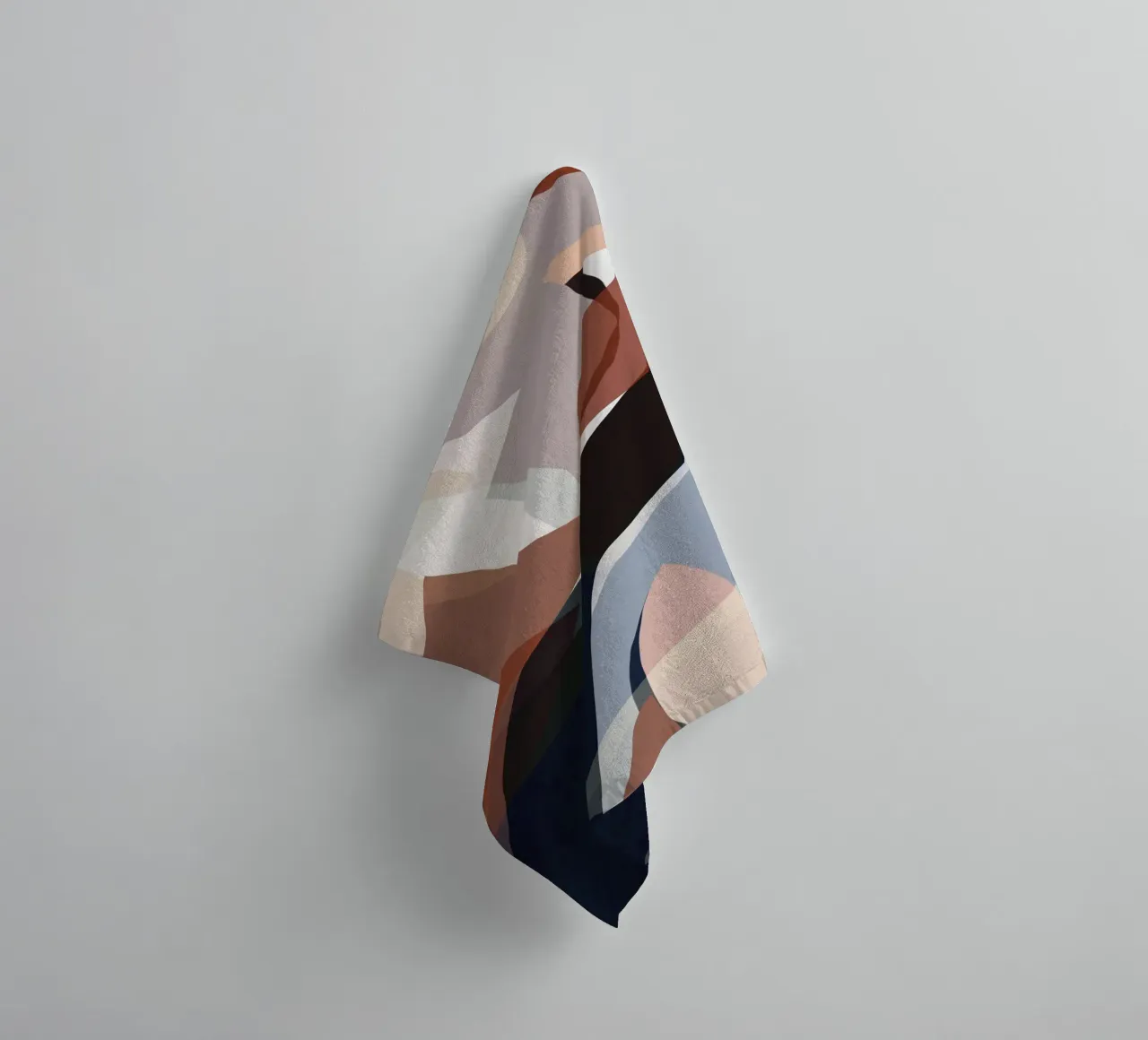 Abstract shapes overlay in harmony towel by Little Dean