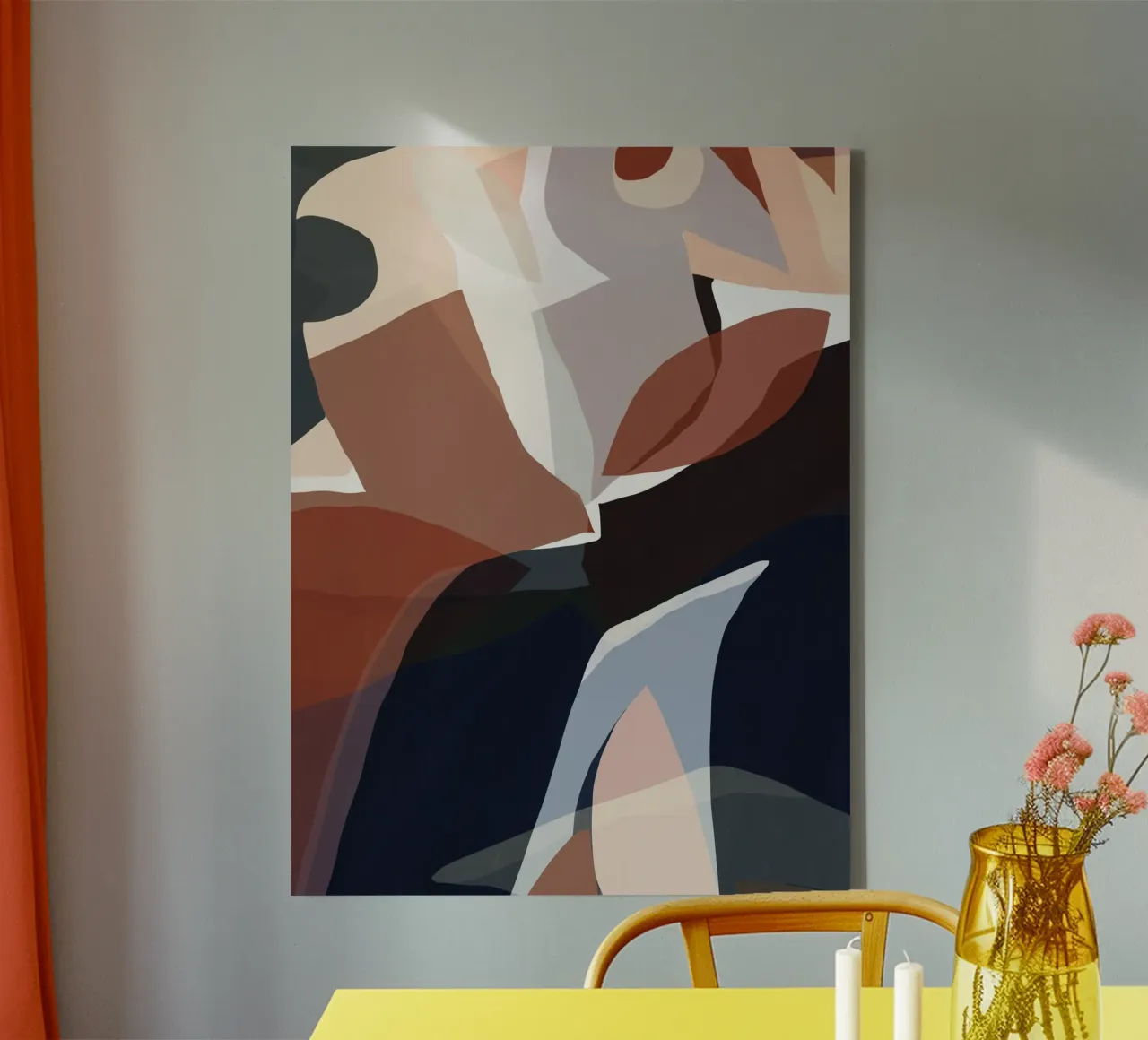 Des formes abstraites se superposent en harmonie toile avec Caisse américaine de Little Dean