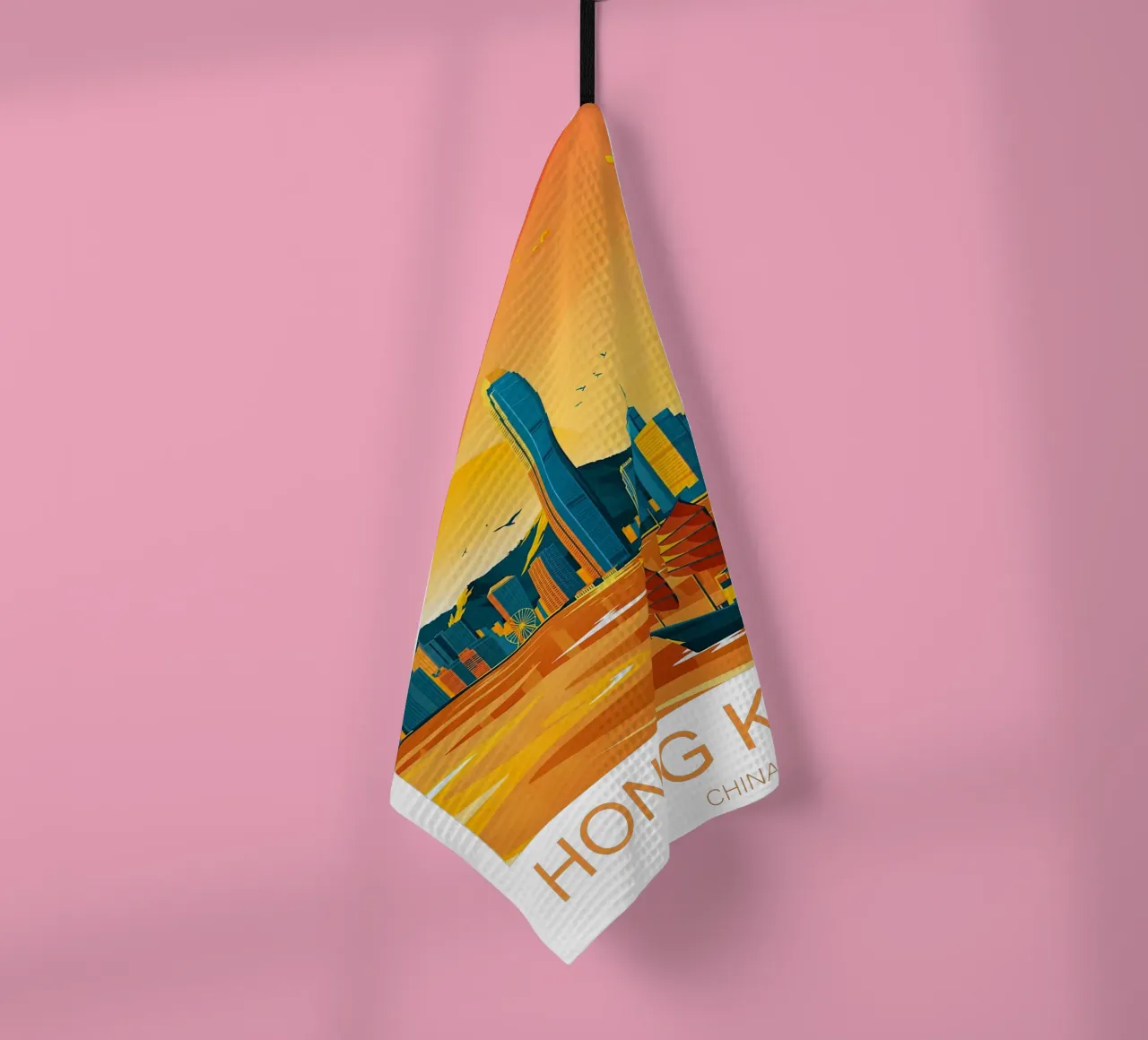 HongKong Abend Geschirrtuch von Liliestudio