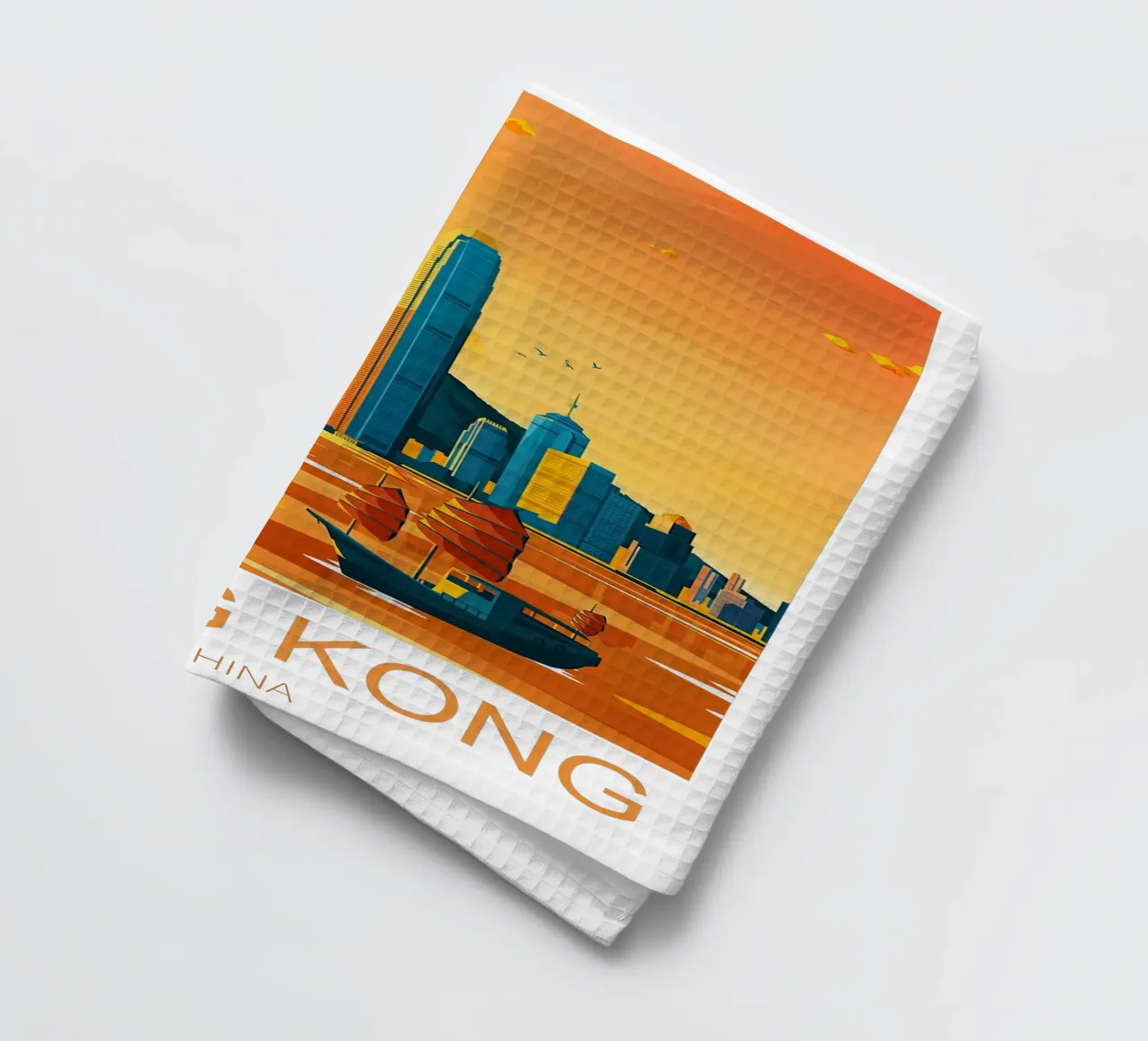 HongKong Abend Geschirrtuch von Liliestudio