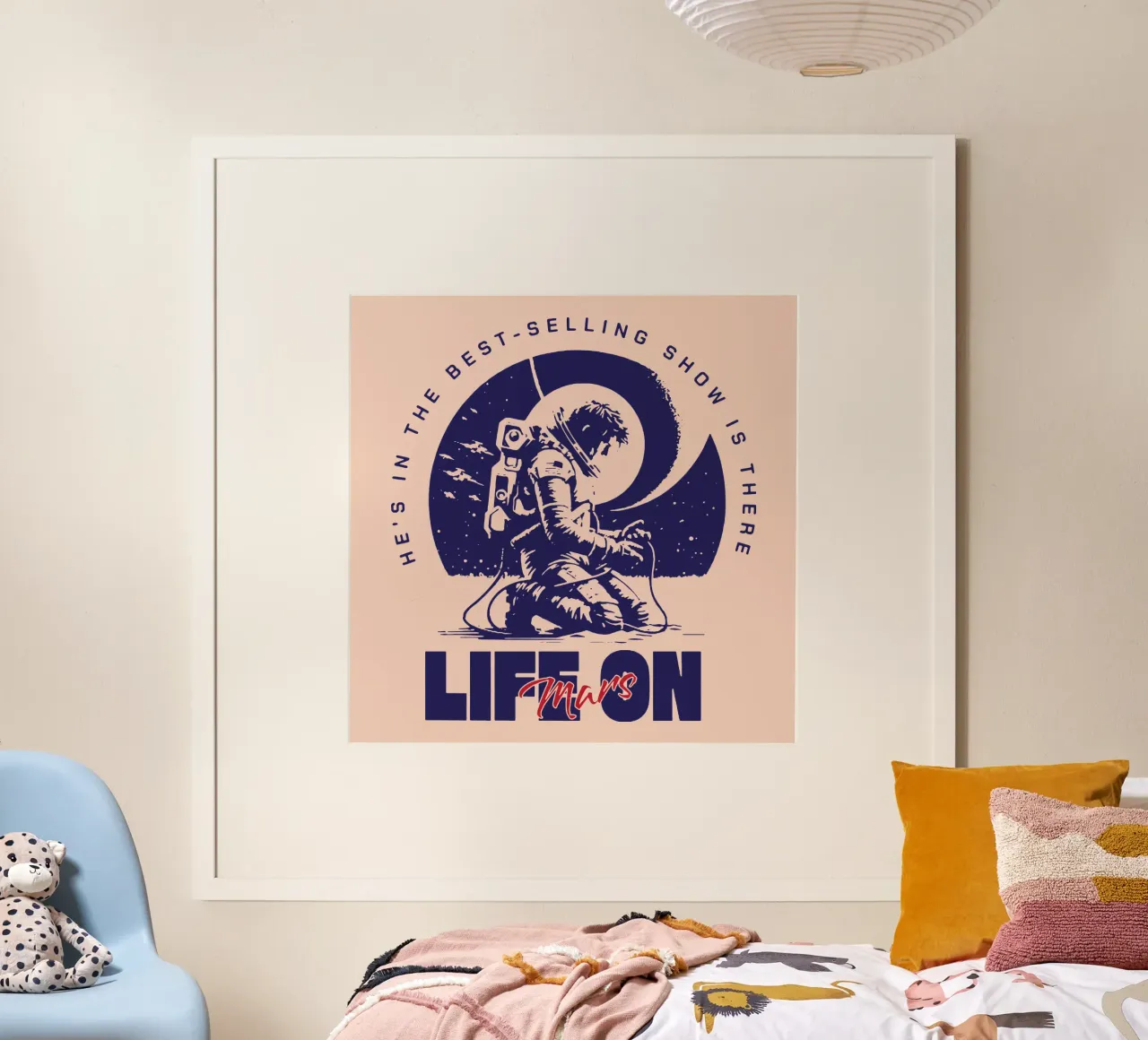 Vita su Marte? poster con telaio in legno da Gunawan Rb