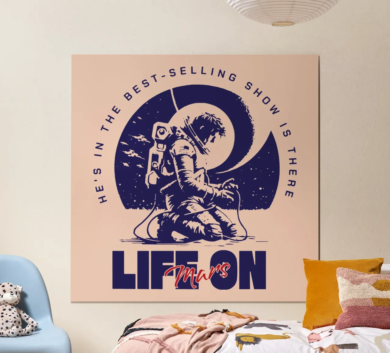 Vita su Marte? poster con telaio in legno da Gunawan Rb