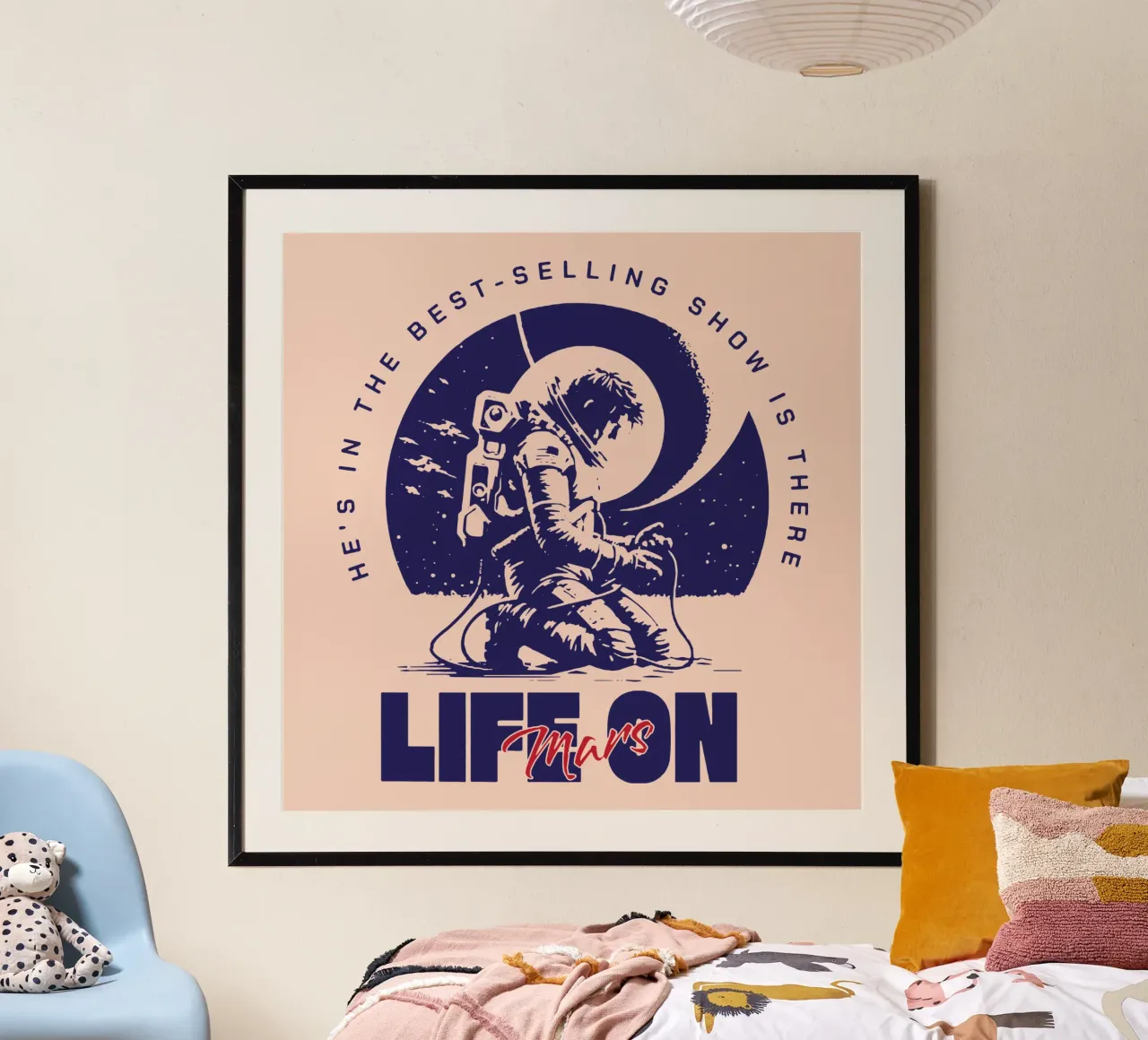 Vita su Marte? poster con telaio in legno da Gunawan Rb