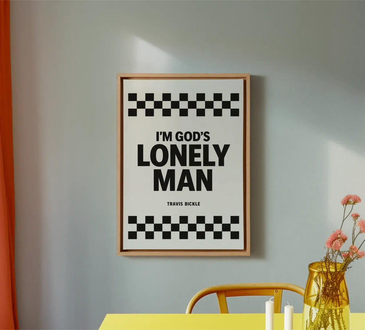 Lonely Man Print tela con Cornice a cassetta da MoviesArt