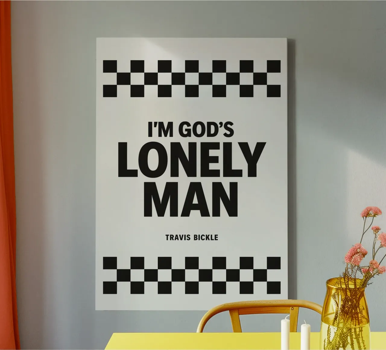 Lonely Man Print tela con Cornice a cassetta da MoviesArt