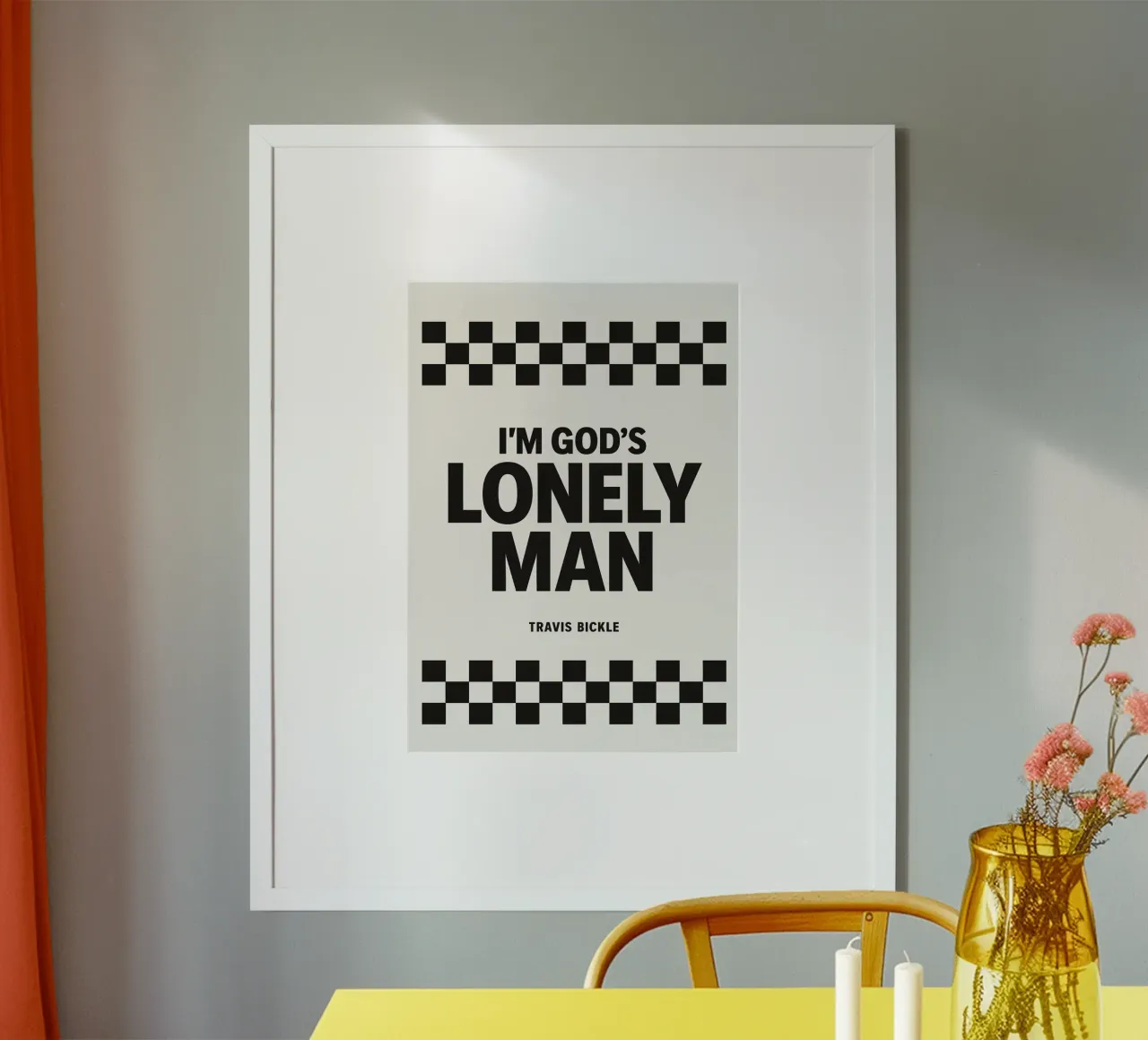 Lonely Man Print poster con telaio in legno da MoviesArt