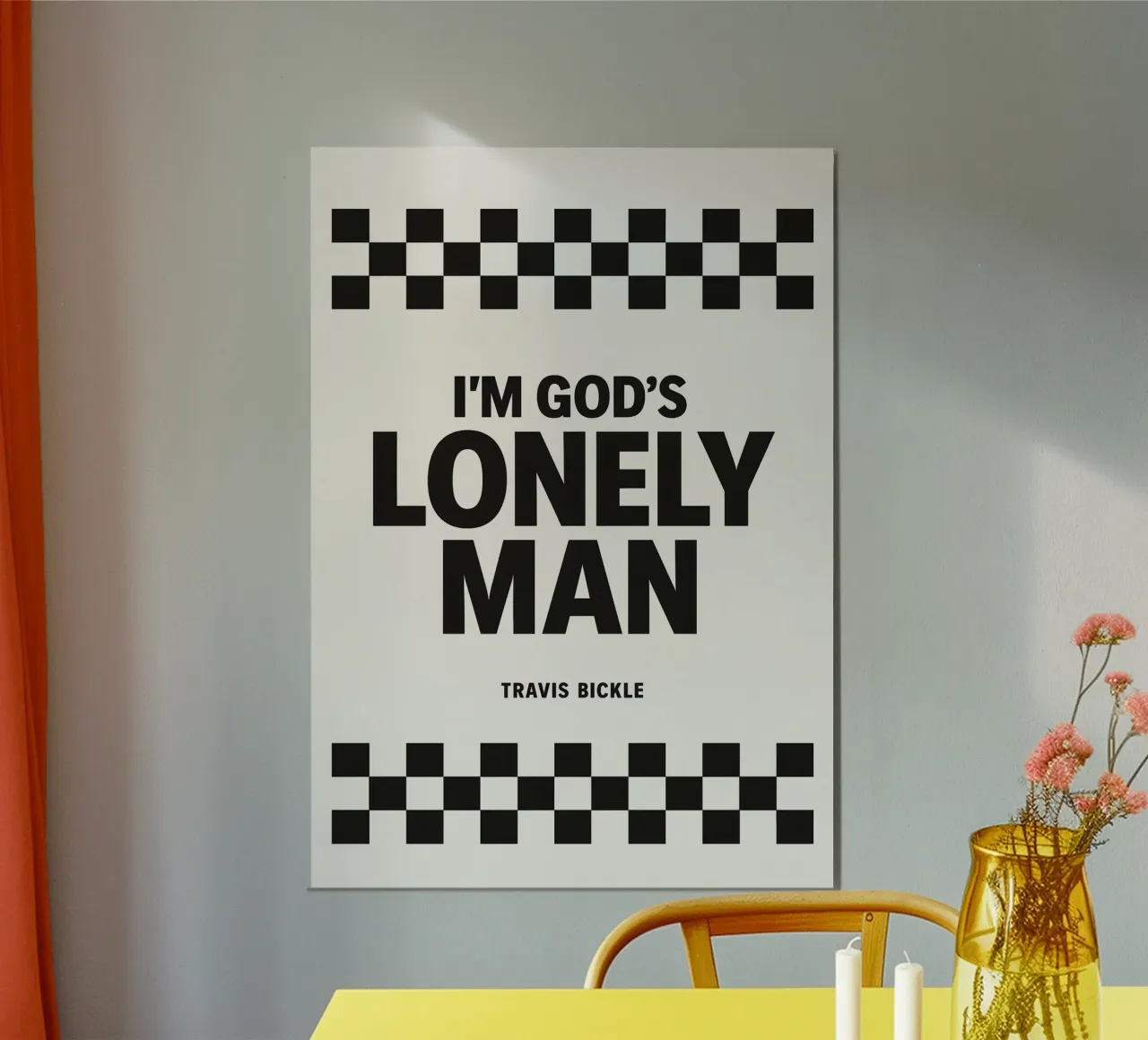 Lonely Man Print poster con telaio in legno da MoviesArt