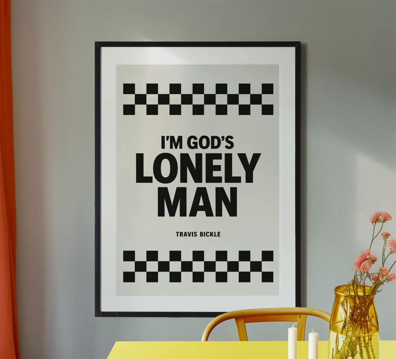 Lonely Man Print poster con telaio in legno da MoviesArt