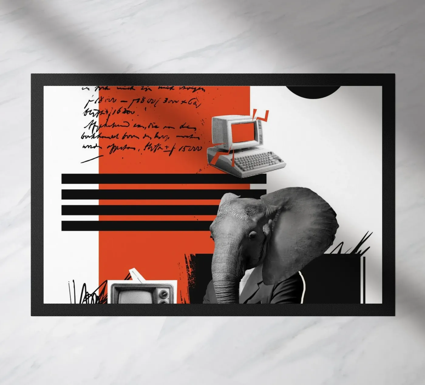 THE ELEPHANT IN THE CODE doormat by SMRT STUDIO