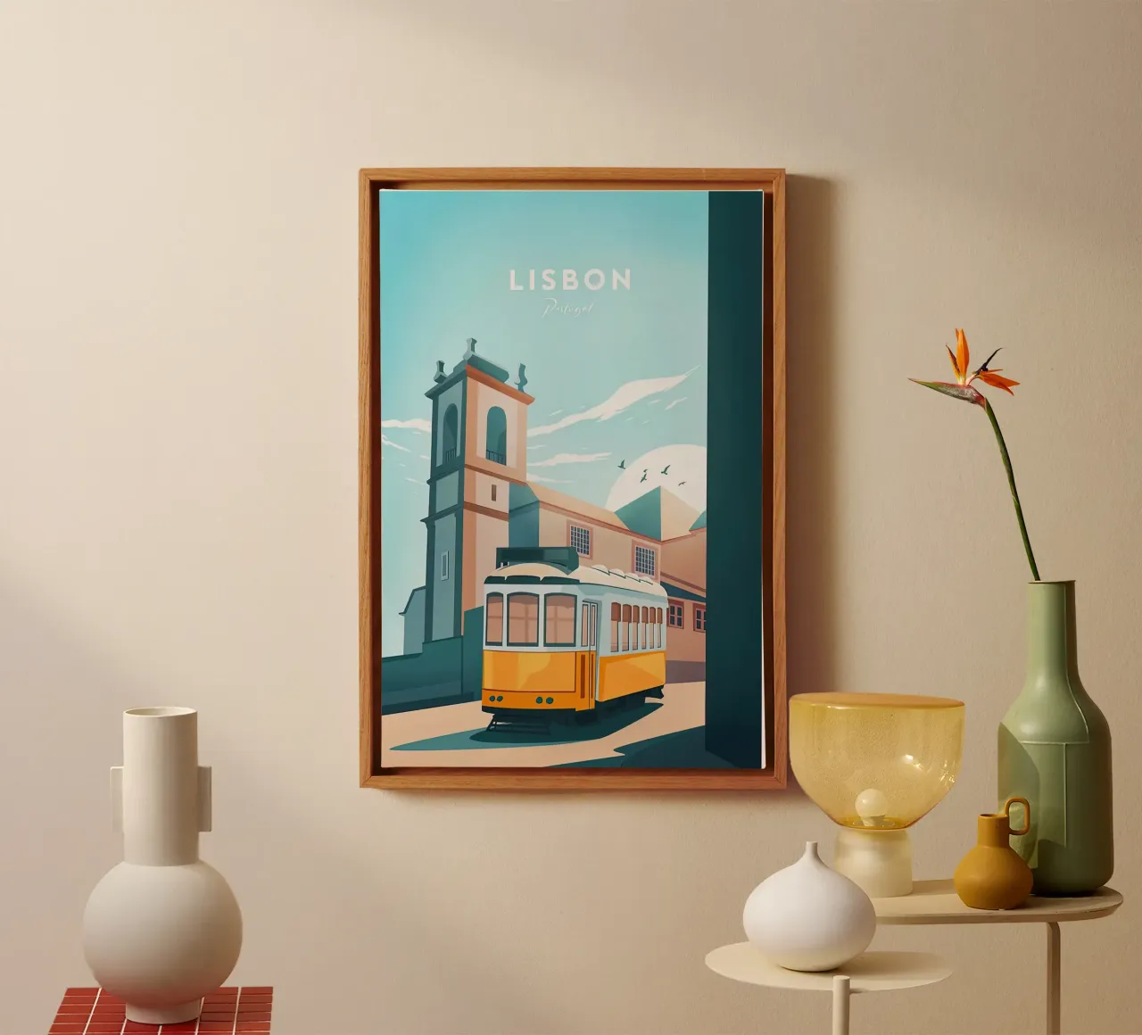 Kunst in Lissabon canvas met Baklijst van Liliestudio