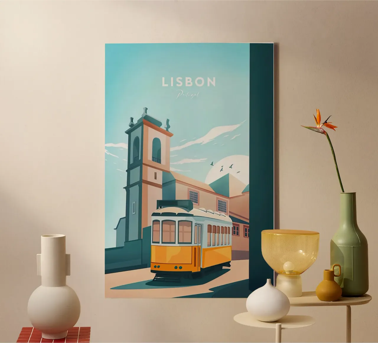 Kunst in Lissabon canvas met Baklijst van Liliestudio