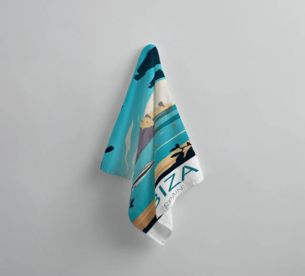 Ibiza Travel Print - Espagne serviette de bain de Liliestudio