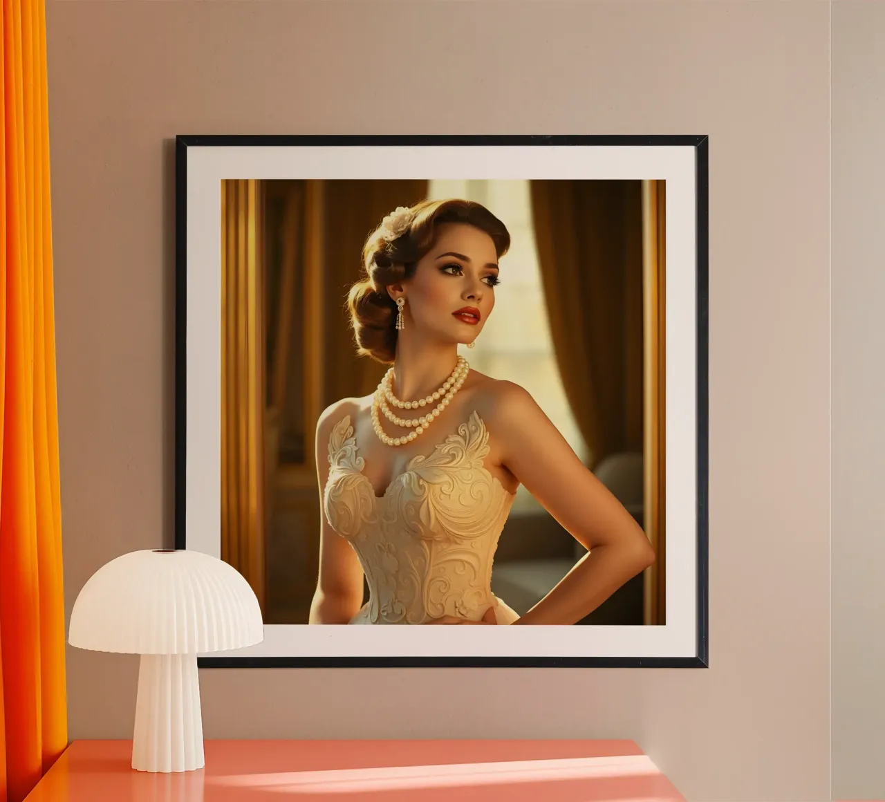 signora elegante poster con telaio in legno da Anita's Dream