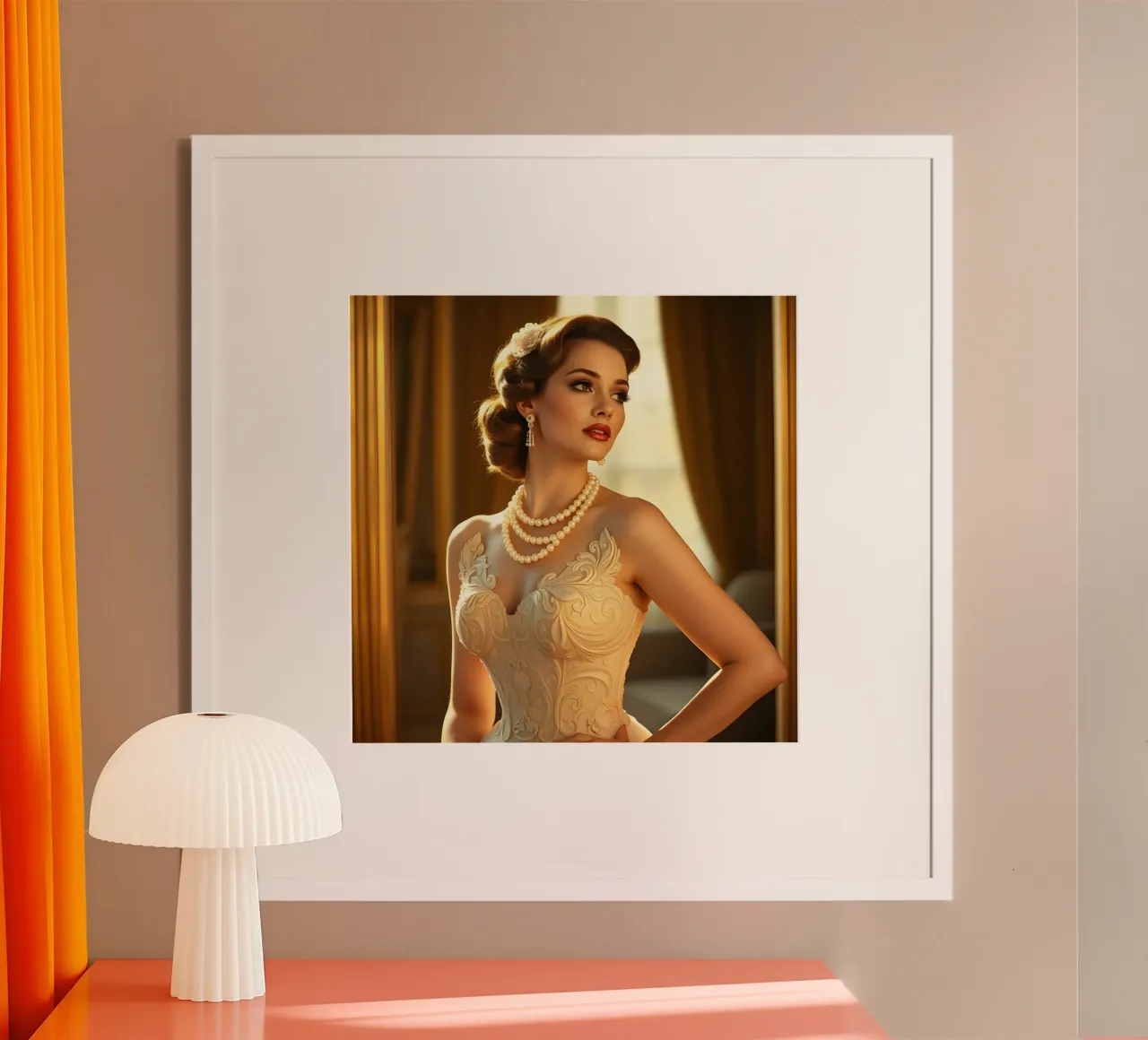 signora elegante poster con telaio in legno da Anita's Dream