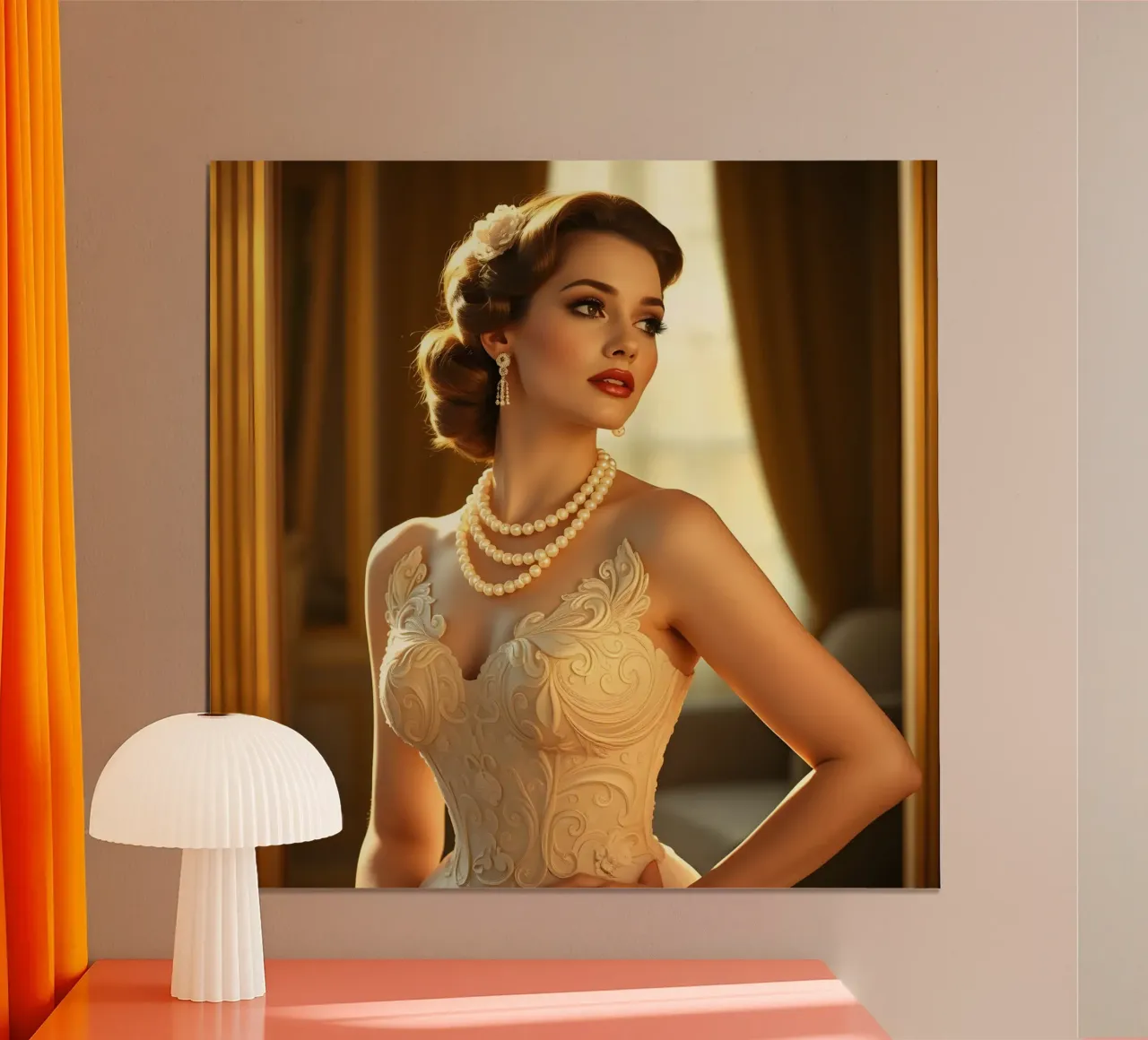 signora elegante poster con telaio in legno da Anita's Dream