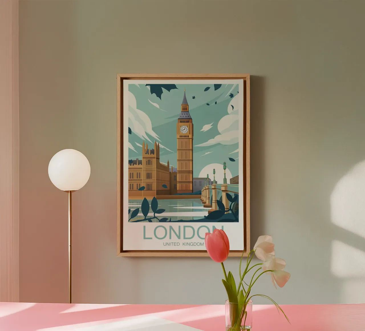 Stampa tradizionale di Londra - Inghilterra tela con Cornice a cassetta da Liliestudio